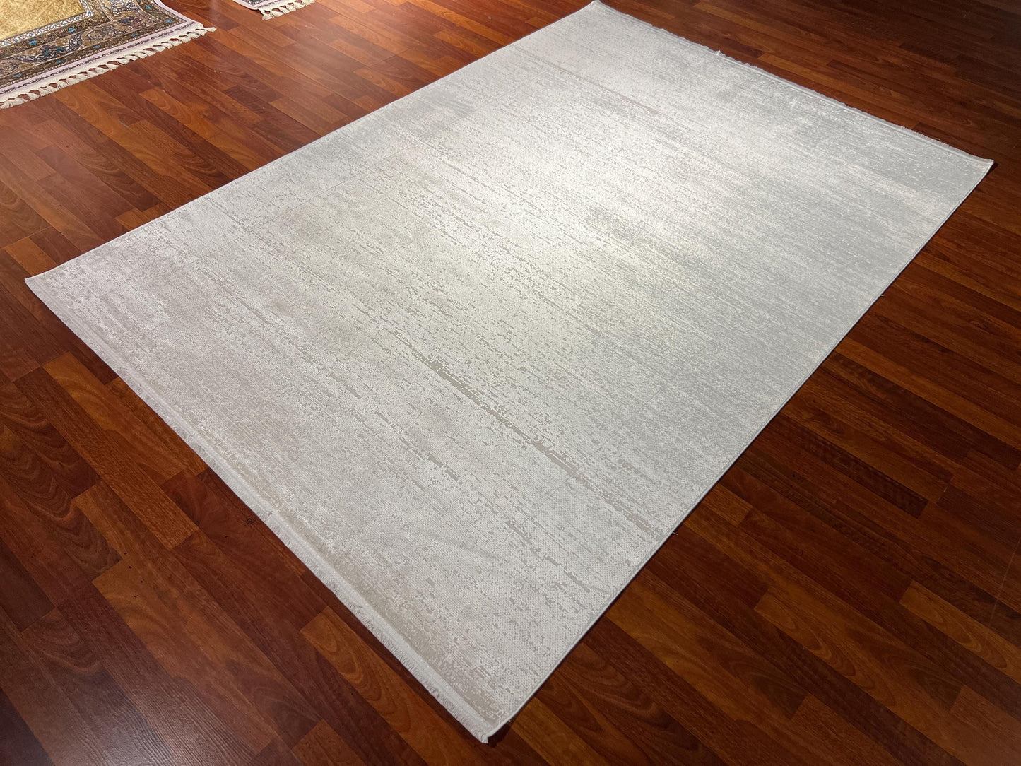 5x8 ft Minimalist Gray Modern Rug Contemporary Acrylic Viscose Area Rug Elegant Living Room Decor