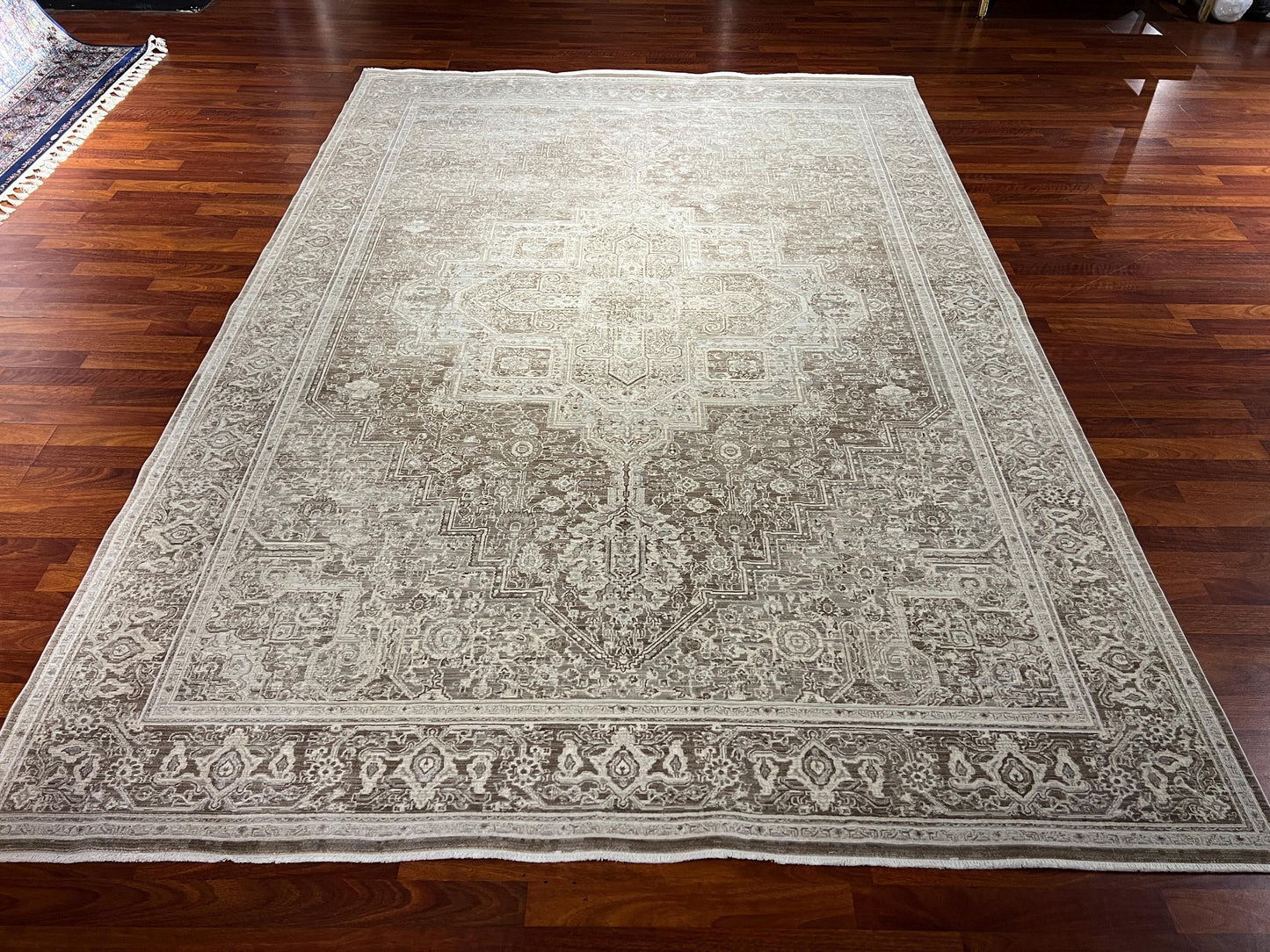 Beige Brown Medallion Rug 7x10, Classic Living Room Rug, Large Area Rug, Traditional Carpet, Neutral Rug