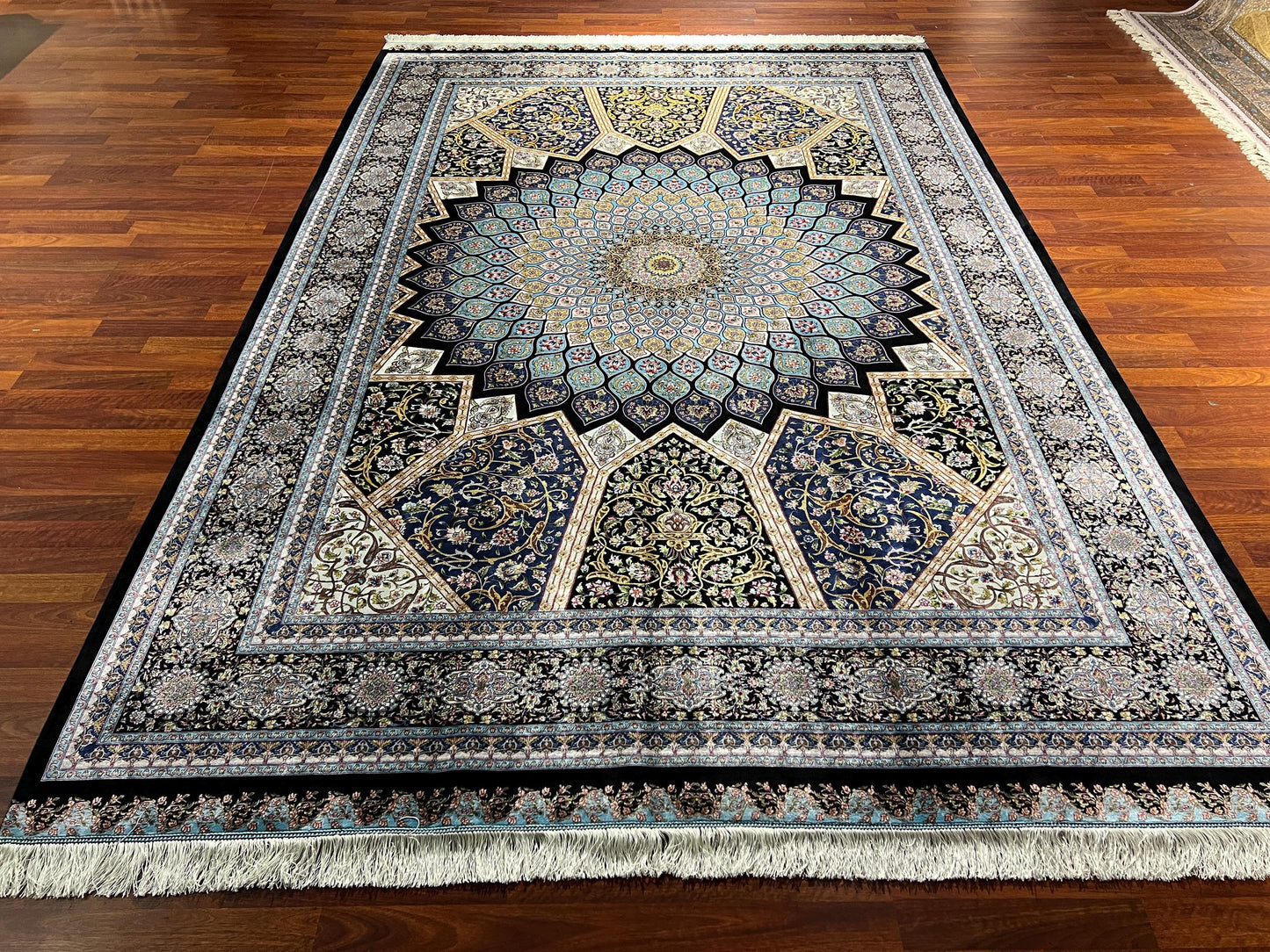 7x10 Silk Rug, Turkish Silk Carpet, Palace Silk Rug, Luxury Living Room Rug, Oriental Silk Rug