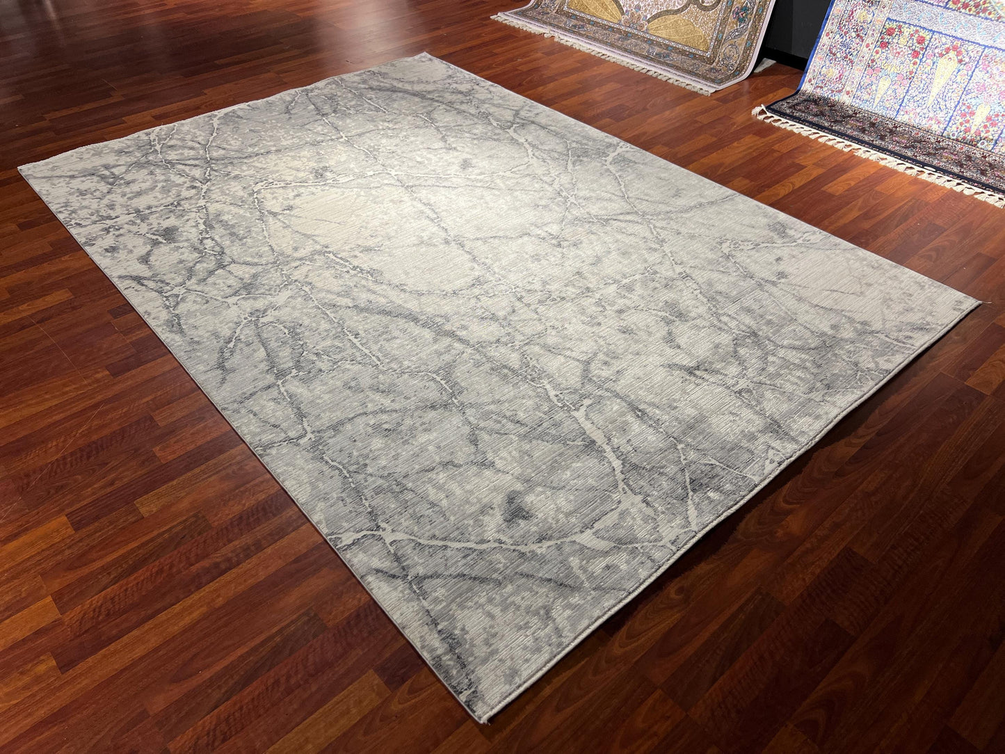 Beige Gray Modern Rug 7x10, Marble Pattern Rug, Living Room Rug, Large Area Rug, Modern Carpet