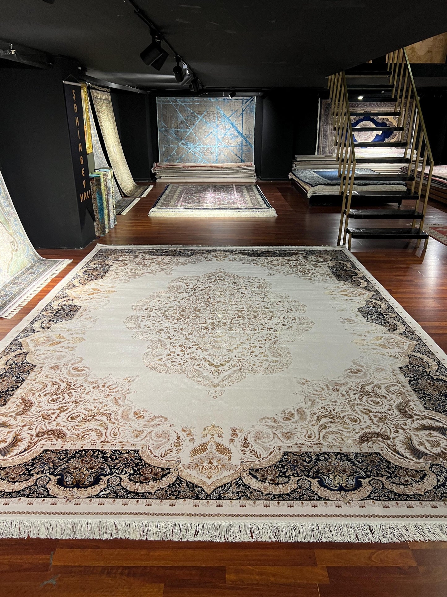 10x13 Beige Brown Silk Rug, Luxury Living Room Rug, Traditional Oriental Area Rug
