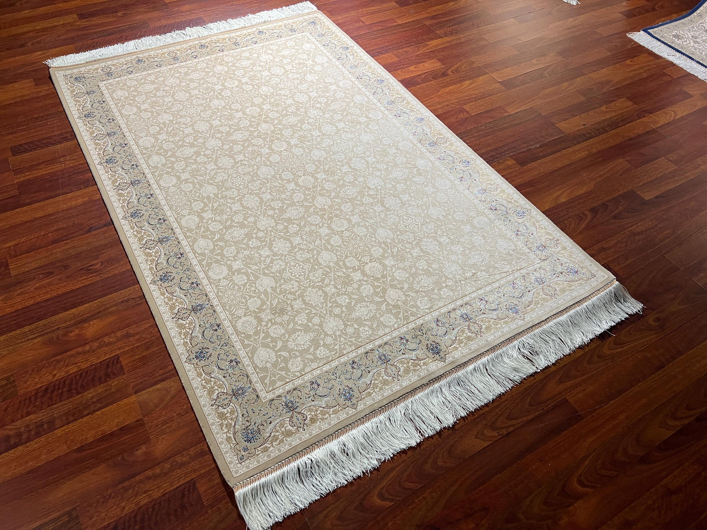 Beige Gold Medallion Rug, 4x6 Area Rug, Living Room Rug, Classic Luxury Rug, Turkish Decor Rug, Elegant Silk Rug