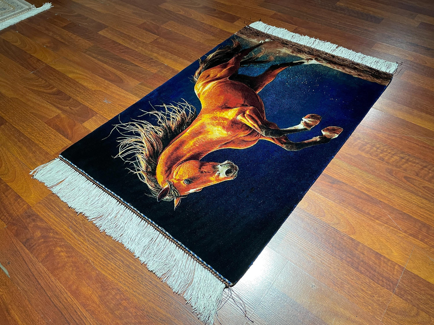 2x3 Horse Tapestry Rug, Modal Silk Wall Hanging Rug, Horse Lover Gift Rug, Decorative Animal Wall Decor Carpet