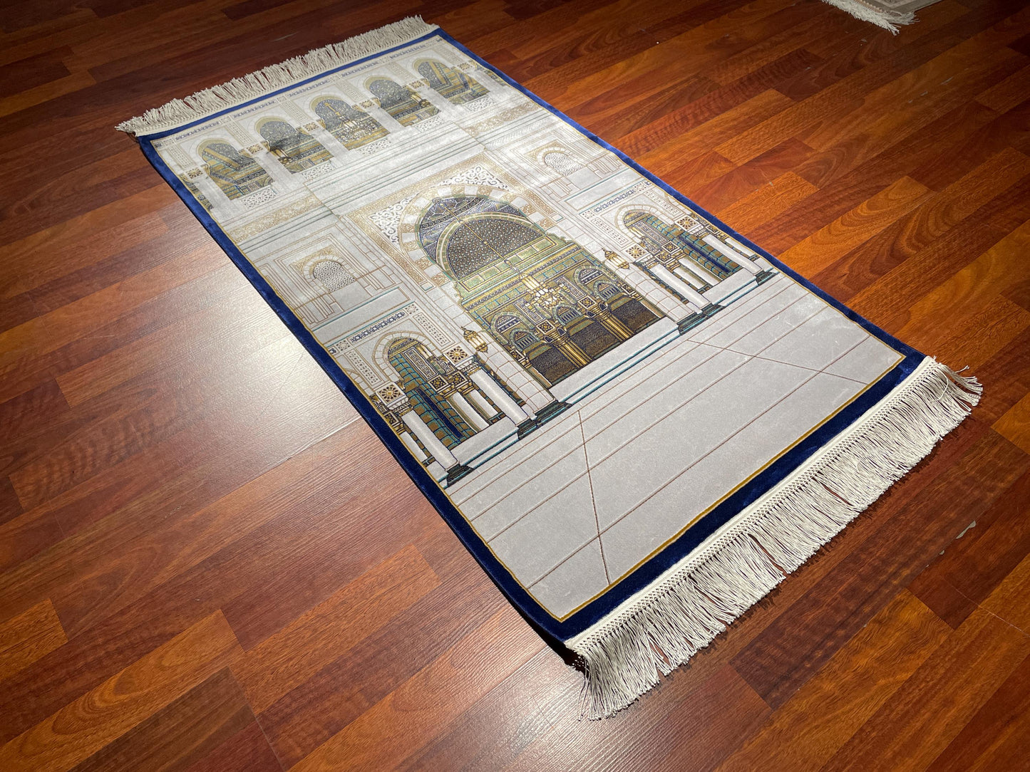 Modal Silk Sajjadah Prayer Rug, Mosque Design Prayer Mat, 150 Combs Islamic Rug, Luxury Muslim Gift Rug