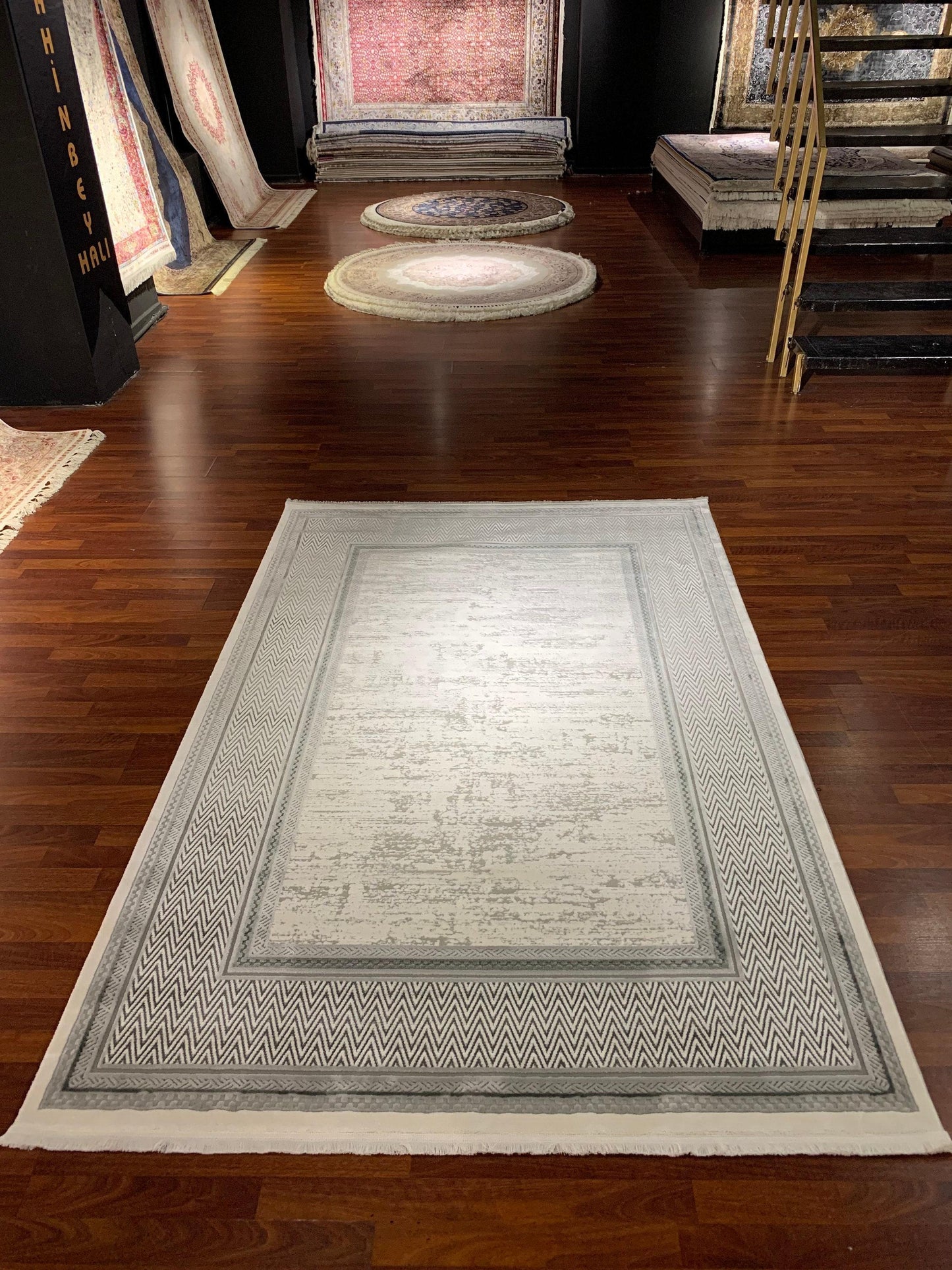 5x8 Beige Area Rug, Modern Living Room Rug, Soft Acrylic Carpet for Bedroom, Office and Home Decor