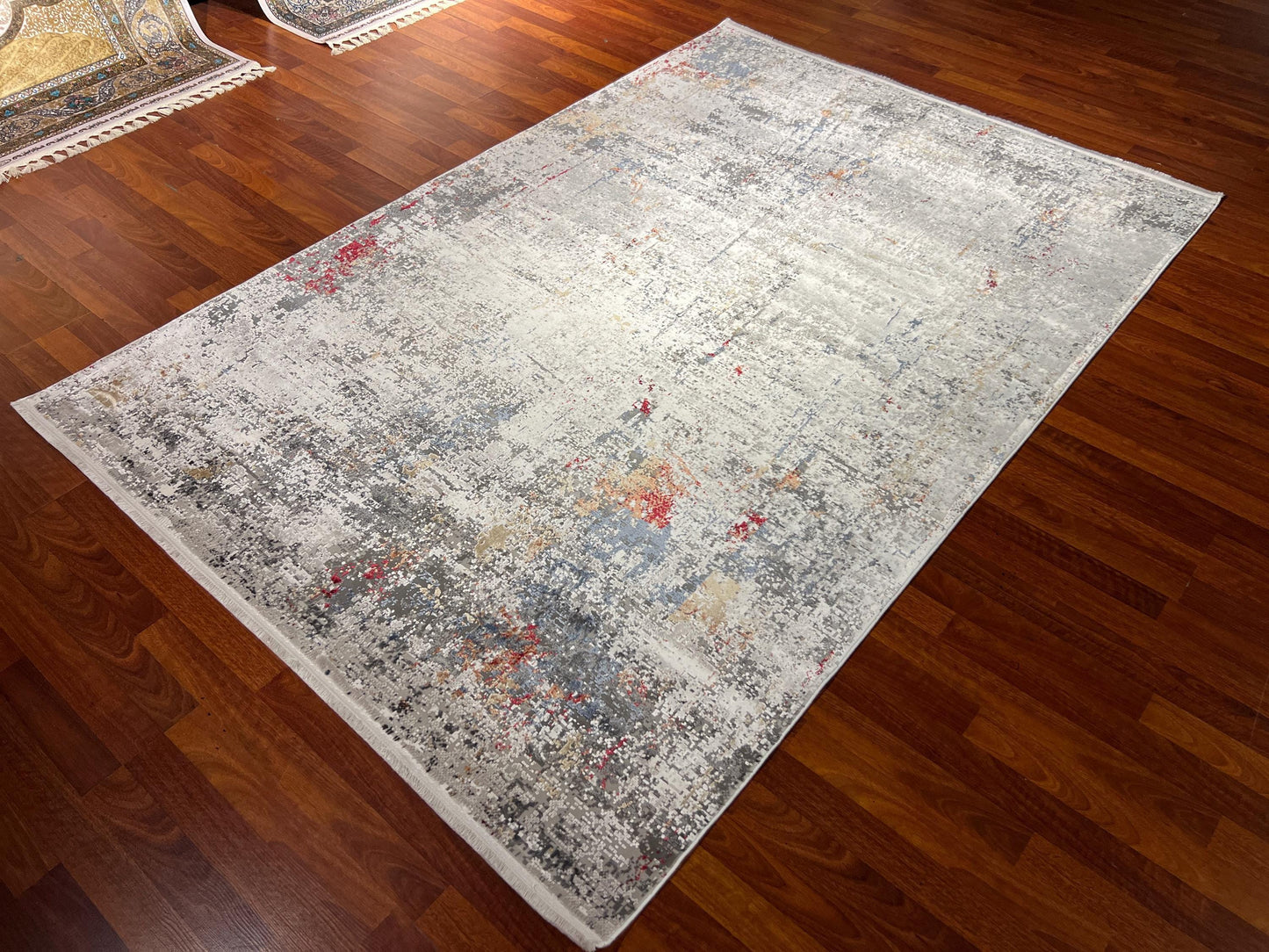 5x8 ft Gray Abstract Modern Area Rug Contemporary Living Room Carpet Neutral Artistic Home Decor Rug