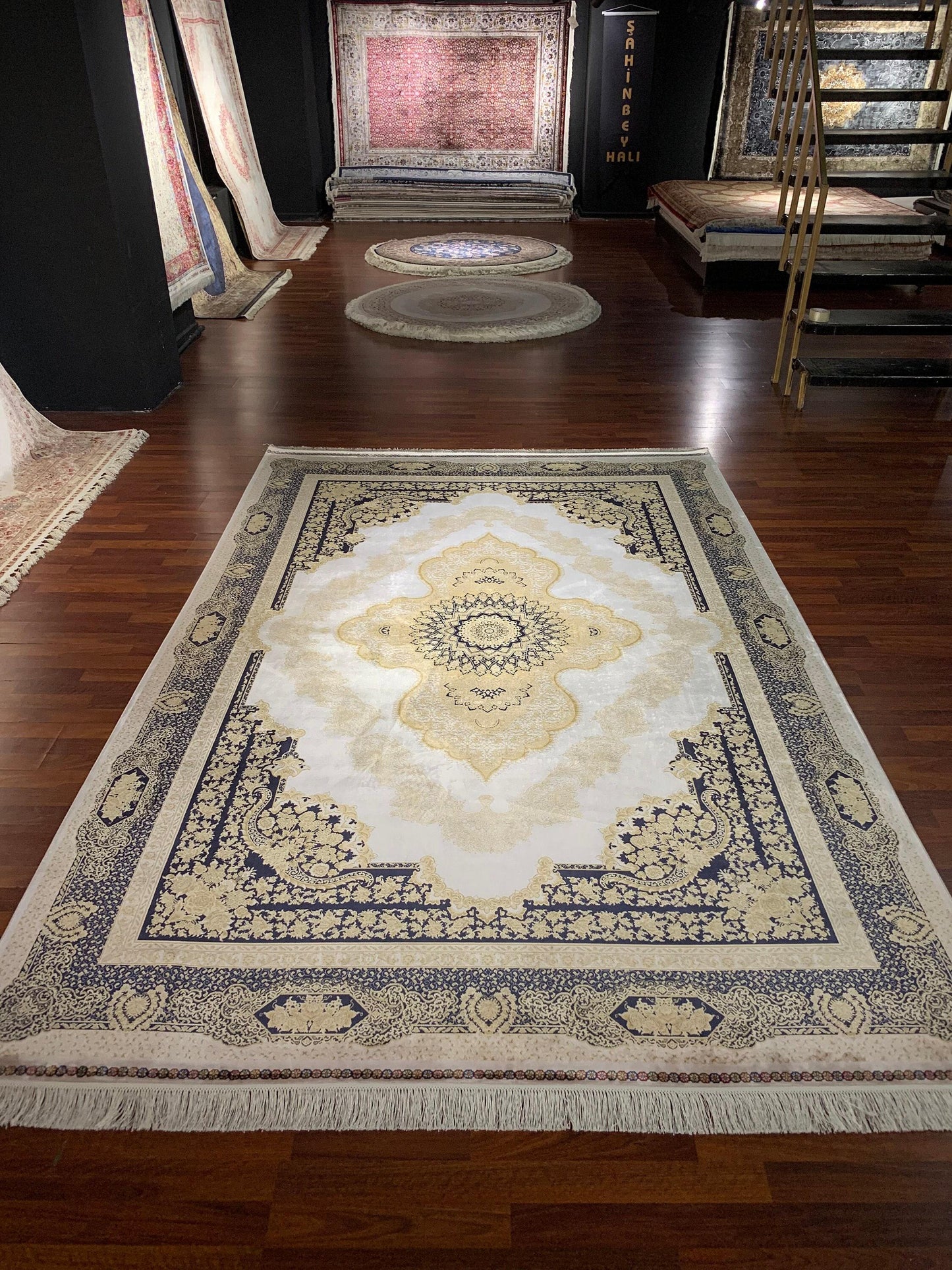 Gold Silk Rug 7x10, Luxury Living Room Rug, Turkish Silk Carpet, Palace Silk Rug, Large Rug