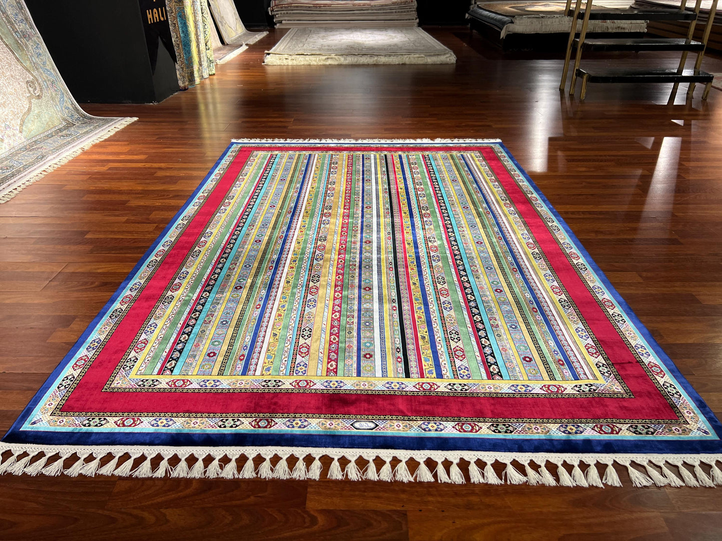 5x8 ft Shawl Pattern Modal Silk Rug Luxury Classic Area Rug Elegant Floral Living Room Home Decor
