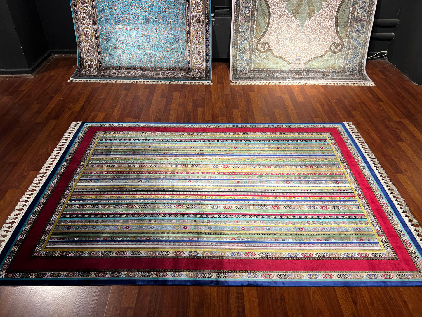 5x8 ft Shawl Pattern Modal Silk Rug Luxury Classic Area Rug Elegant Floral Living Room Home Decor