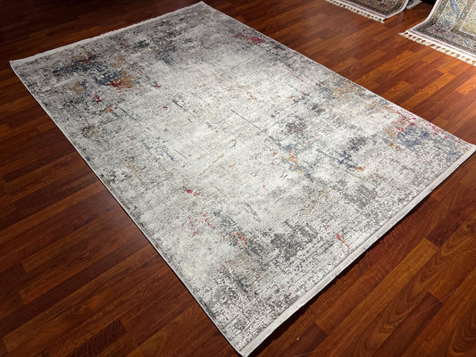 5x8 ft Gray Abstract Modern Area Rug Contemporary Living Room Carpet Neutral Artistic Home Decor Rug