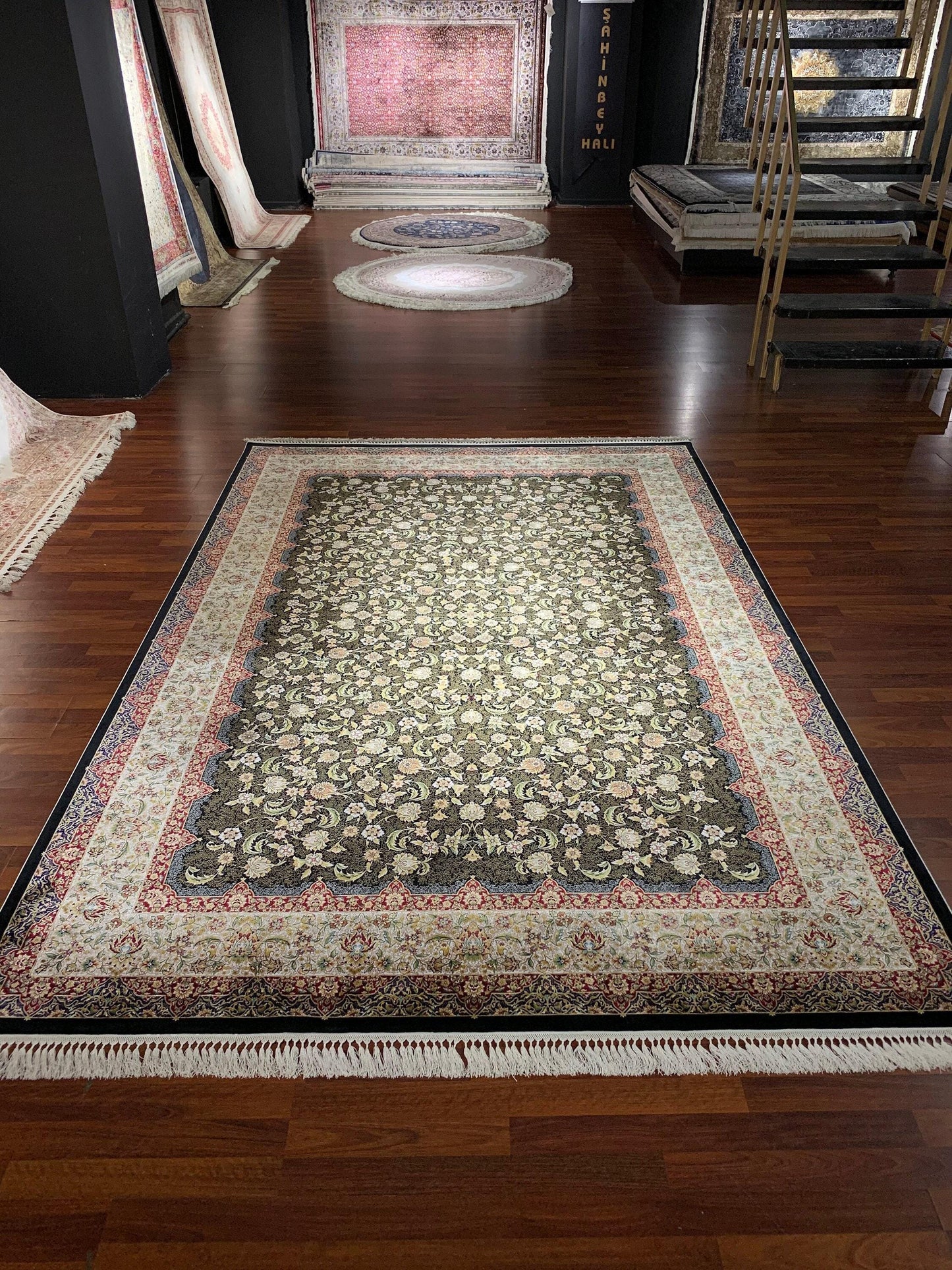 7x10 ft Luxury Silk Rug, Elegant Floral Pattern Rug, Large Area Rug, Classic Living Room Carpet, High Quality Silk Rug