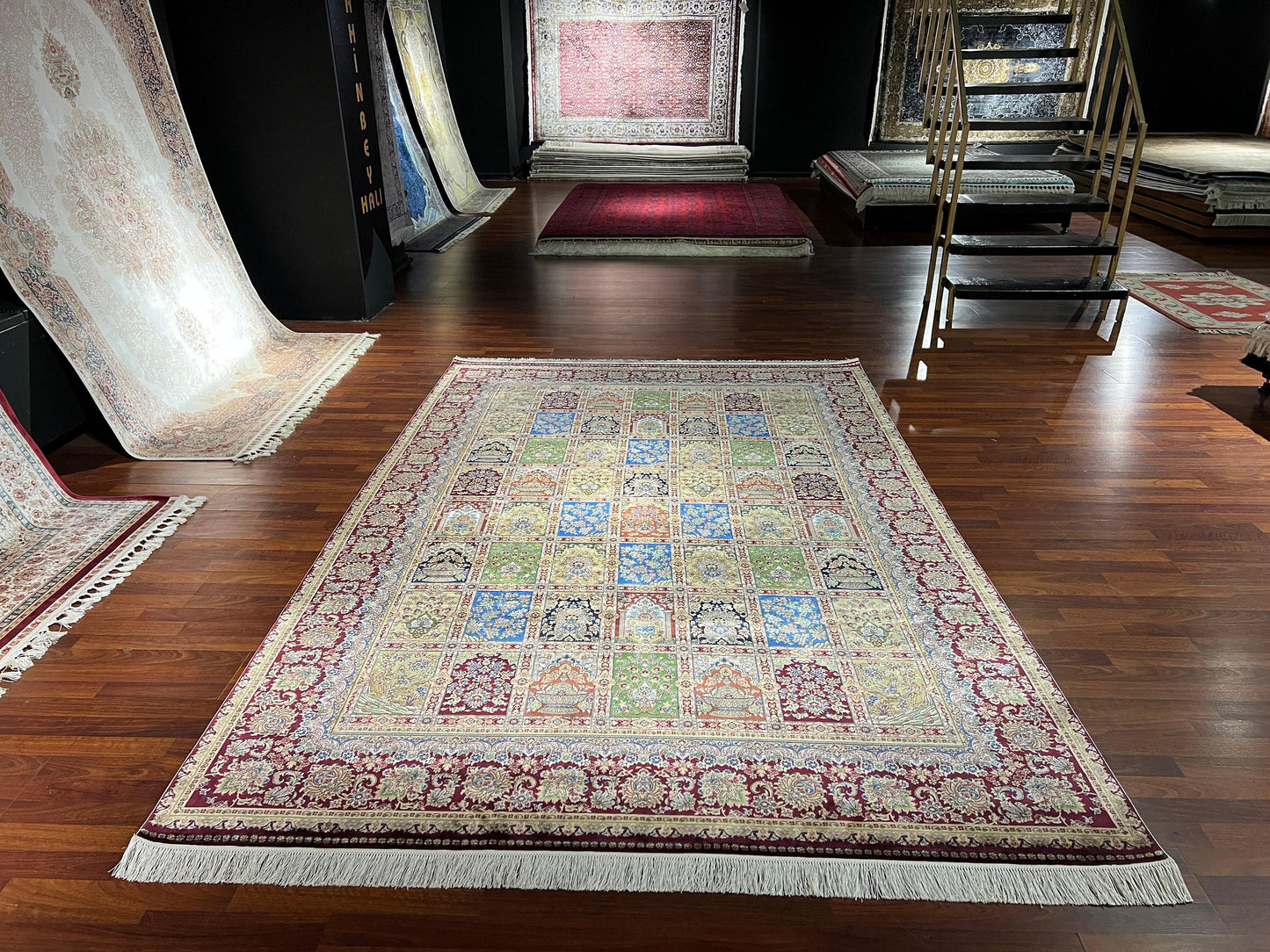 7x10 ft Afghan Patchwork Silk Rug, 1001 Nights Design, Luxury Oriental Statement Carpet