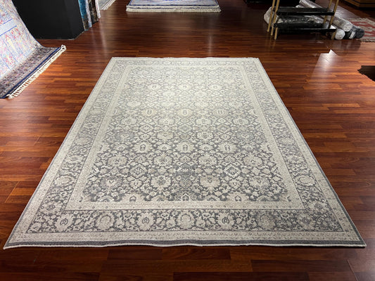 Beige Gray Area Rug 7x10, Modern Living Room Rug, Classic Pattern Carpet, Large Home Decor Rug