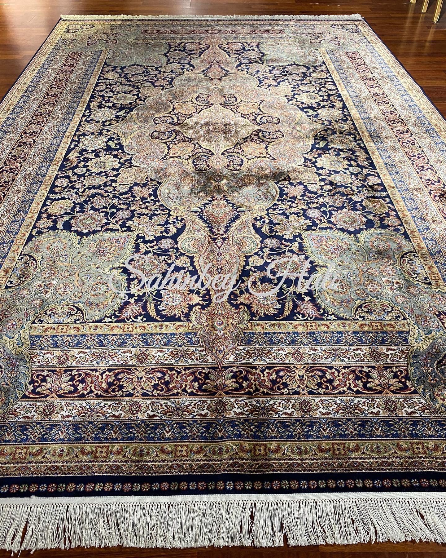 7x10 ft Black Silk Rug, Luxury Large Area Rug, Elegant Classic Living Room Rug, Decorative Pattern Carpet