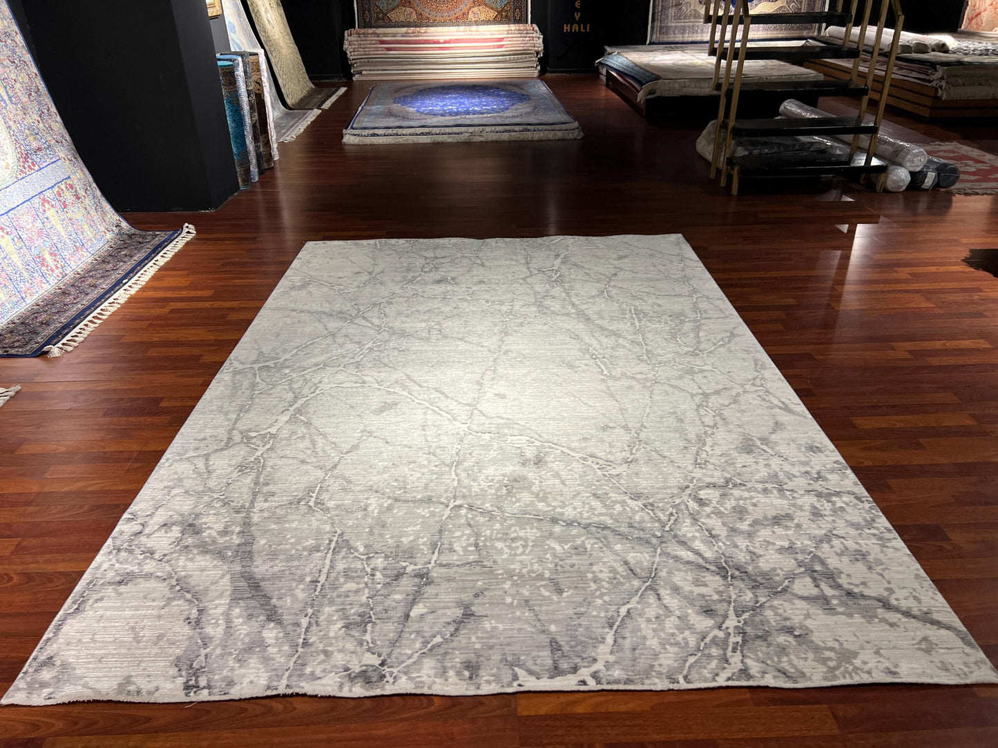 Beige Gray Modern Rug 7x10, Marble Pattern Rug, Living Room Rug, Large Area Rug, Modern Carpet