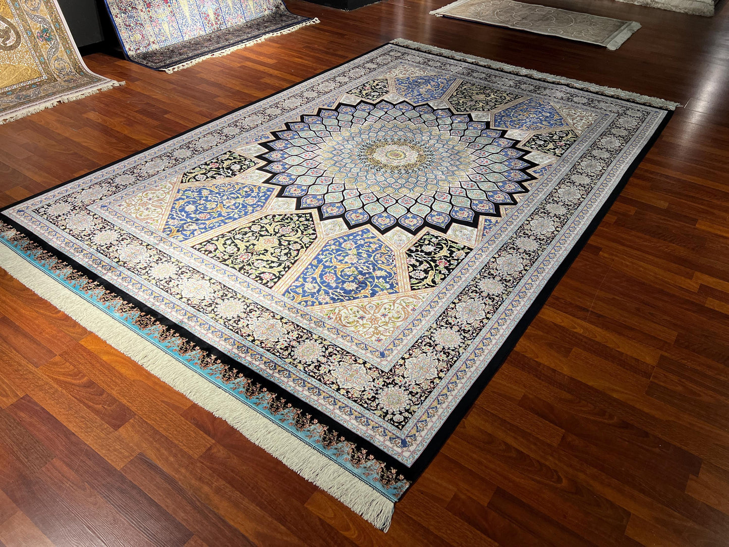 7x10 Silk Rug, Turkish Silk Carpet, Palace Silk Rug, Luxury Living Room Rug, Oriental Silk Rug