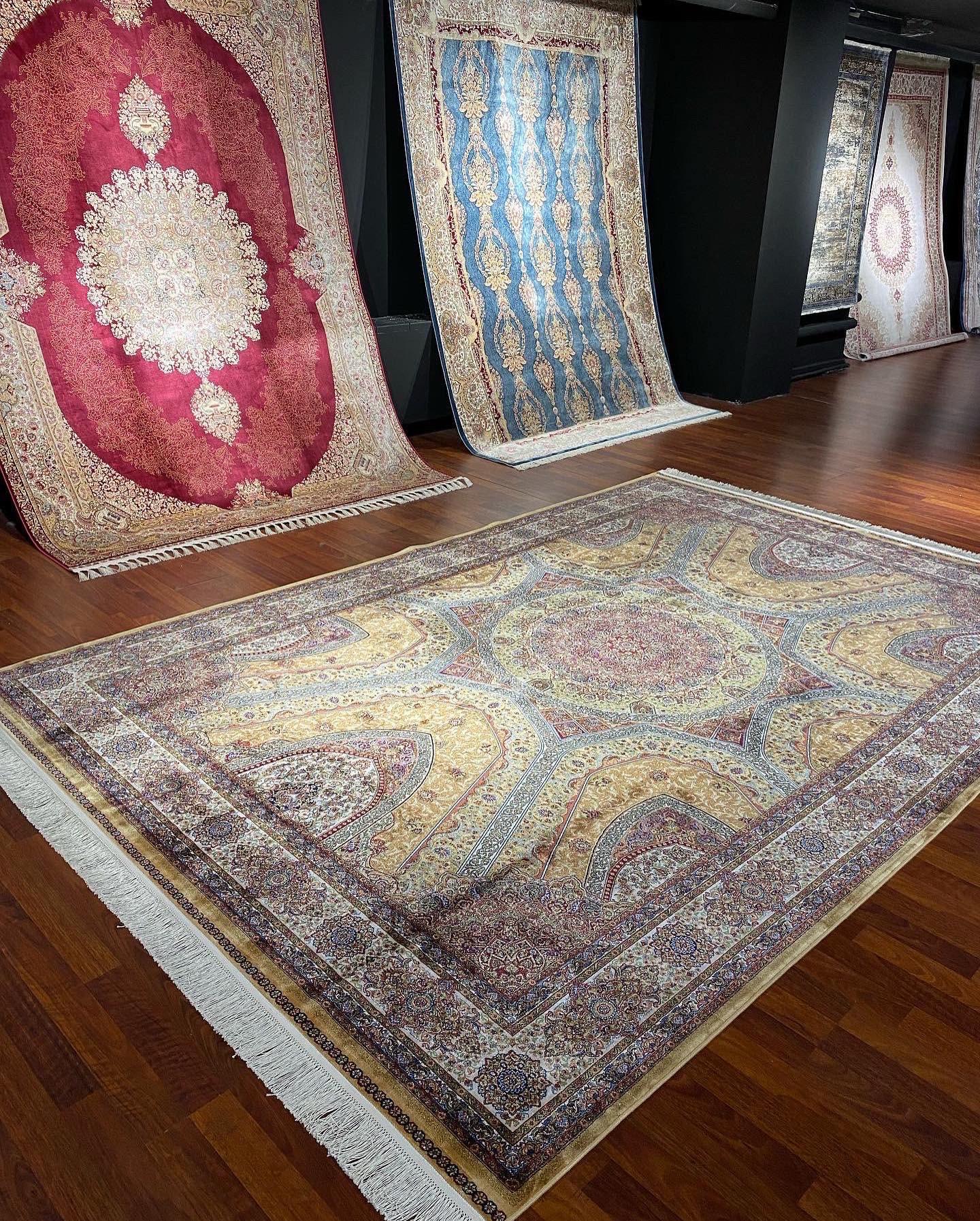 7x10 ft Classic Medallion Silk Rug, Vintage Style Luxury Area Rug, Elegant Traditional Living Room Carpet