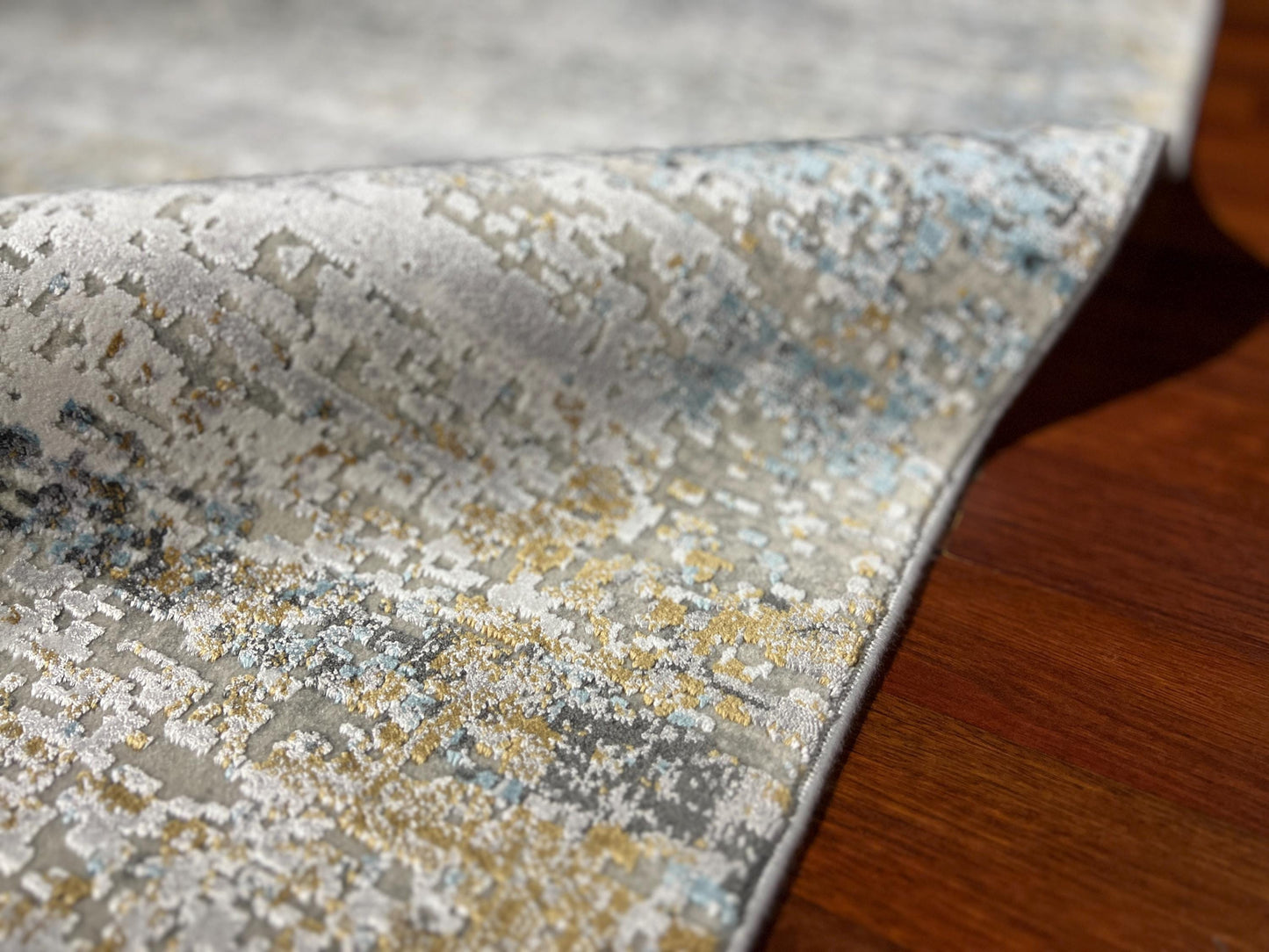 7x10 Cream Beige Modern Rug, Abstract Soft Pattern Rug, Bamboo Silk Rug, Luxury Area Rug