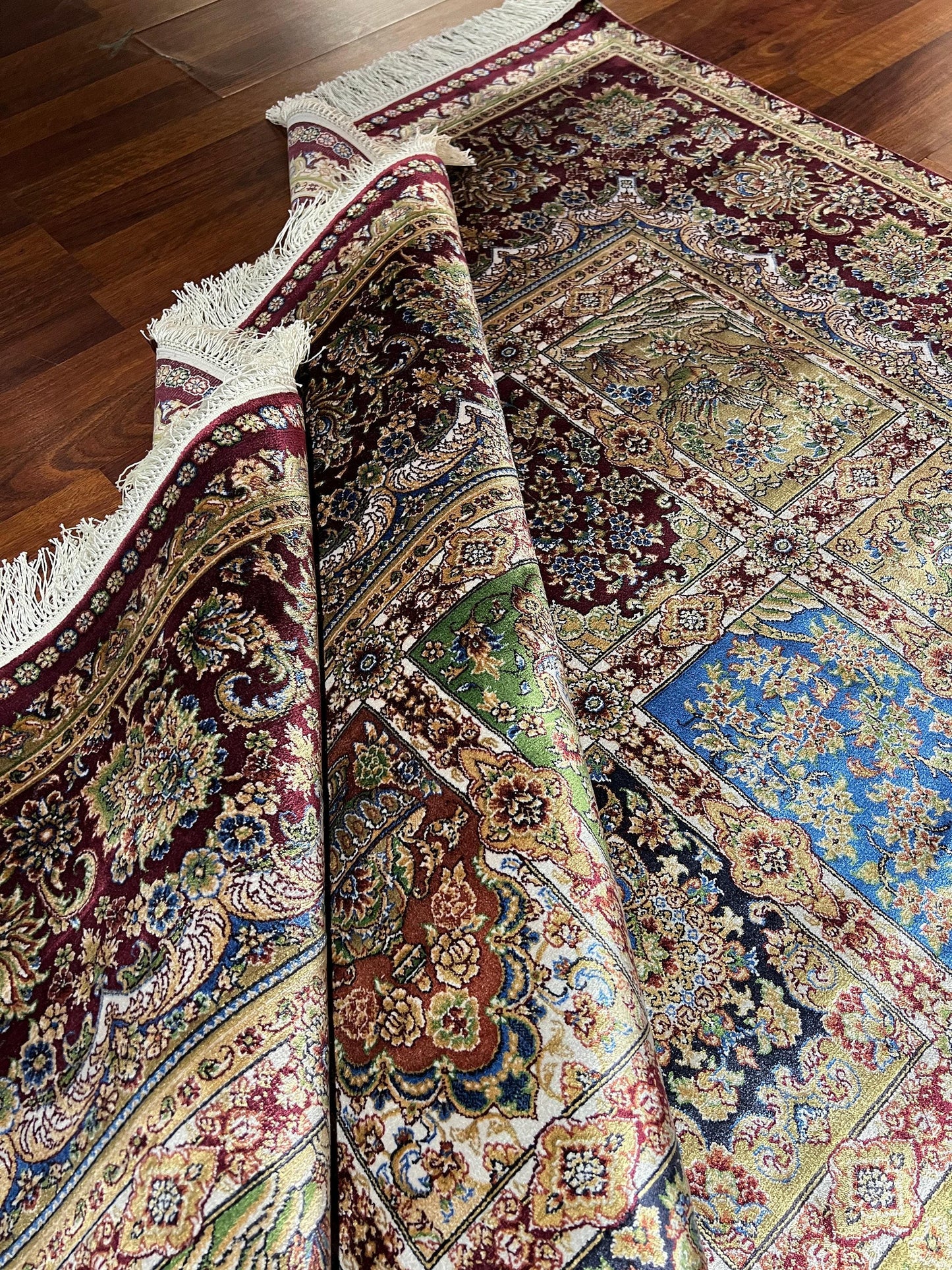7x10 ft Afghan Patchwork Silk Rug, 1001 Nights Design, Luxury Oriental Statement Carpet