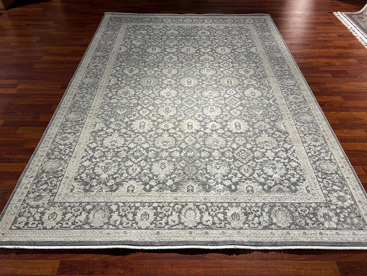 Beige Gray Area Rug 7x10, Modern Living Room Rug, Classic Pattern Carpet, Large Home Decor Rug