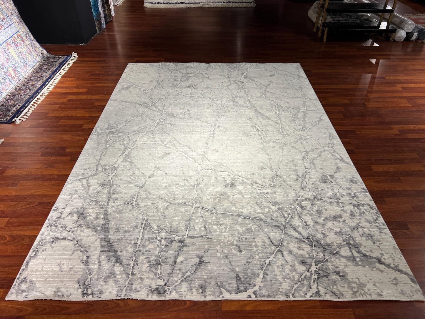 Beige Gray Modern Rug 7x10, Marble Pattern Rug, Living Room Rug, Large Area Rug, Modern Carpet