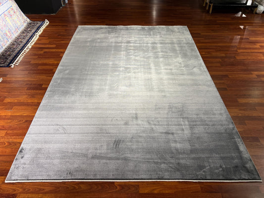 Gray Bamboo Rug 7x10, Modern Minimalist Rug, Large Area Rug, Luxury Living Room Carpet, Contemporary Decor