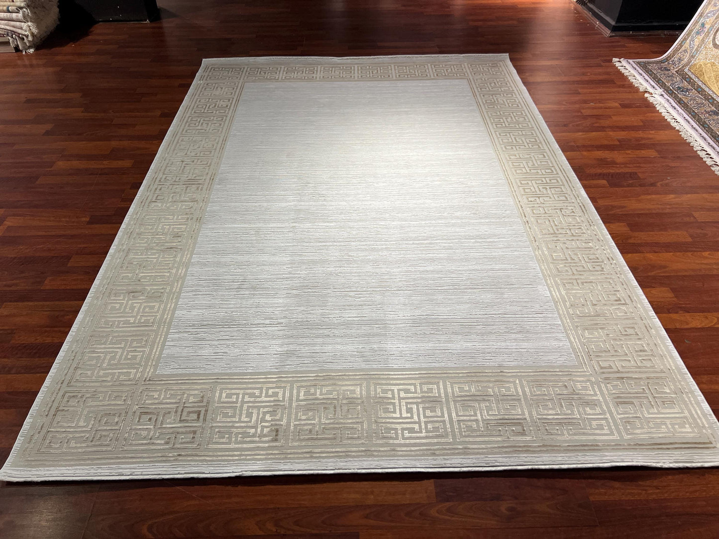 Gold White Rug 7x10, Modern Minimalist Rug, Luxury Living Room Rug, Turkish Area Rug, Large Rug