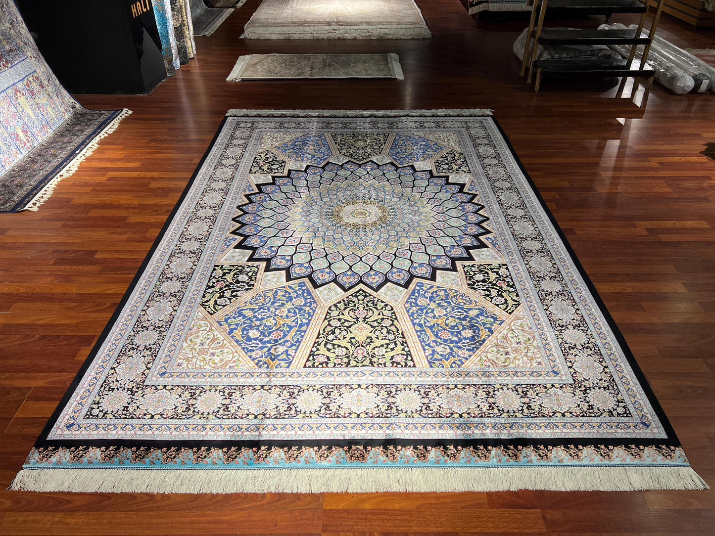 7x10 Silk Rug, Turkish Silk Carpet, Palace Silk Rug, Luxury Living Room Rug, Oriental Silk Rug