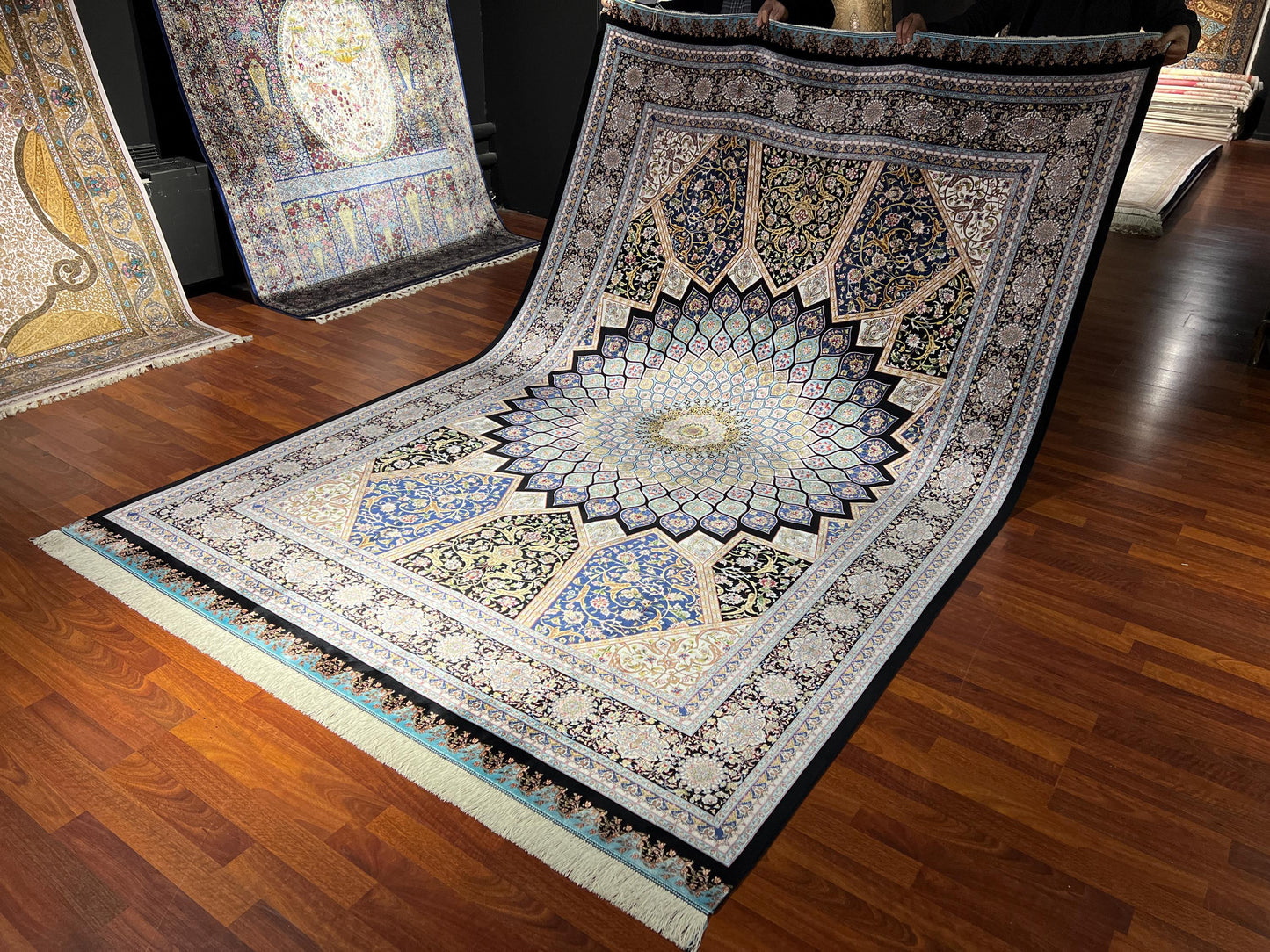 7x10 Silk Rug, Turkish Silk Carpet, Palace Silk Rug, Luxury Living Room Rug, Oriental Silk Rug