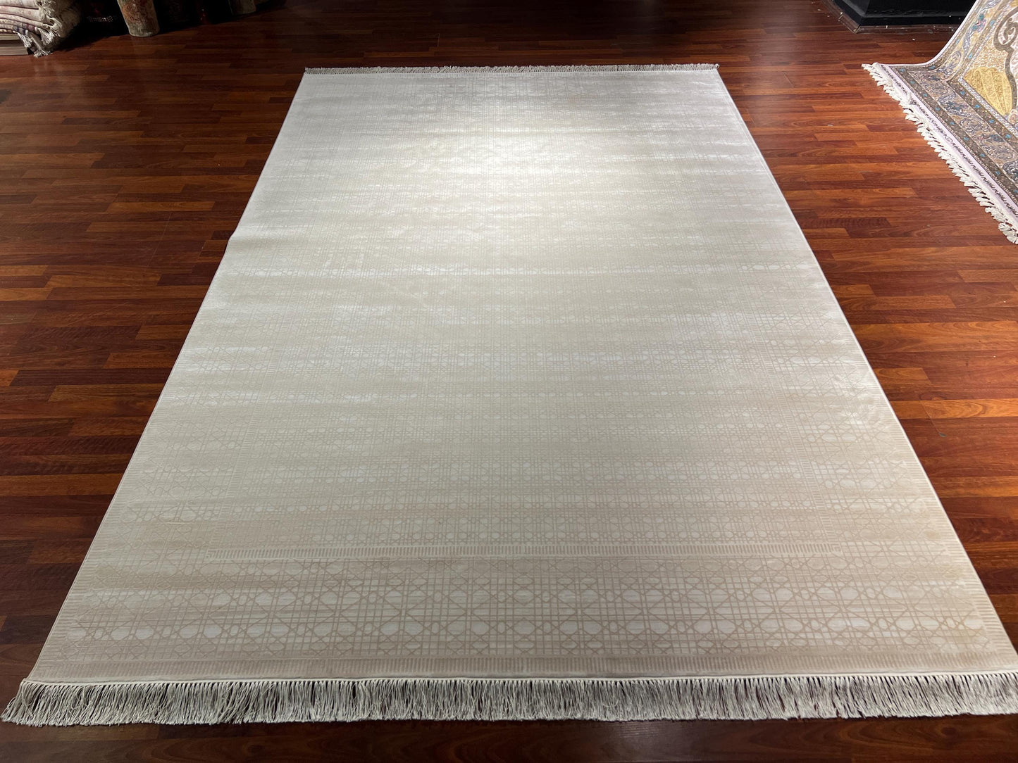 7x10 ft Scandinavian Rug, Beige Modern Rug, Turkish Area Rug, Minimalist Living Room Rug, Large Rug