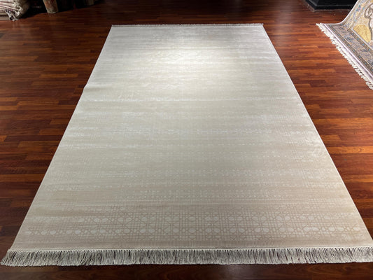 7x10 ft Scandinavian Rug, Beige Modern Rug, Turkish Area Rug, Minimalist Living Room Rug, Large Rug
