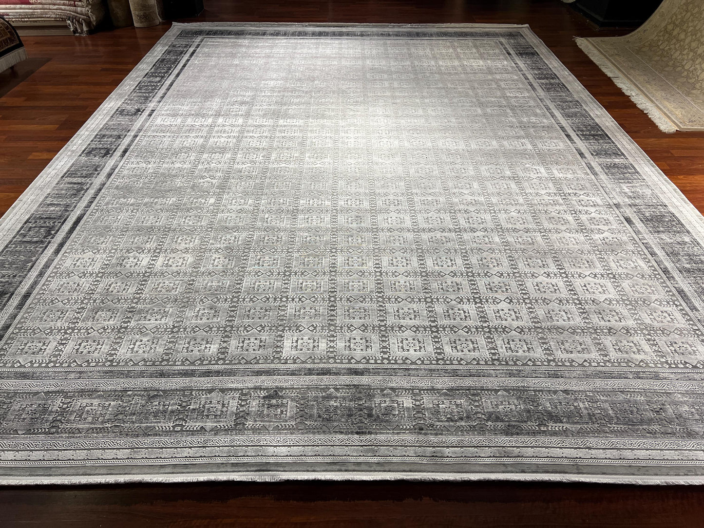 10x13 Beige Modern Rug, Oversized Neutral Carpet, Luxury Living Room Area Rug