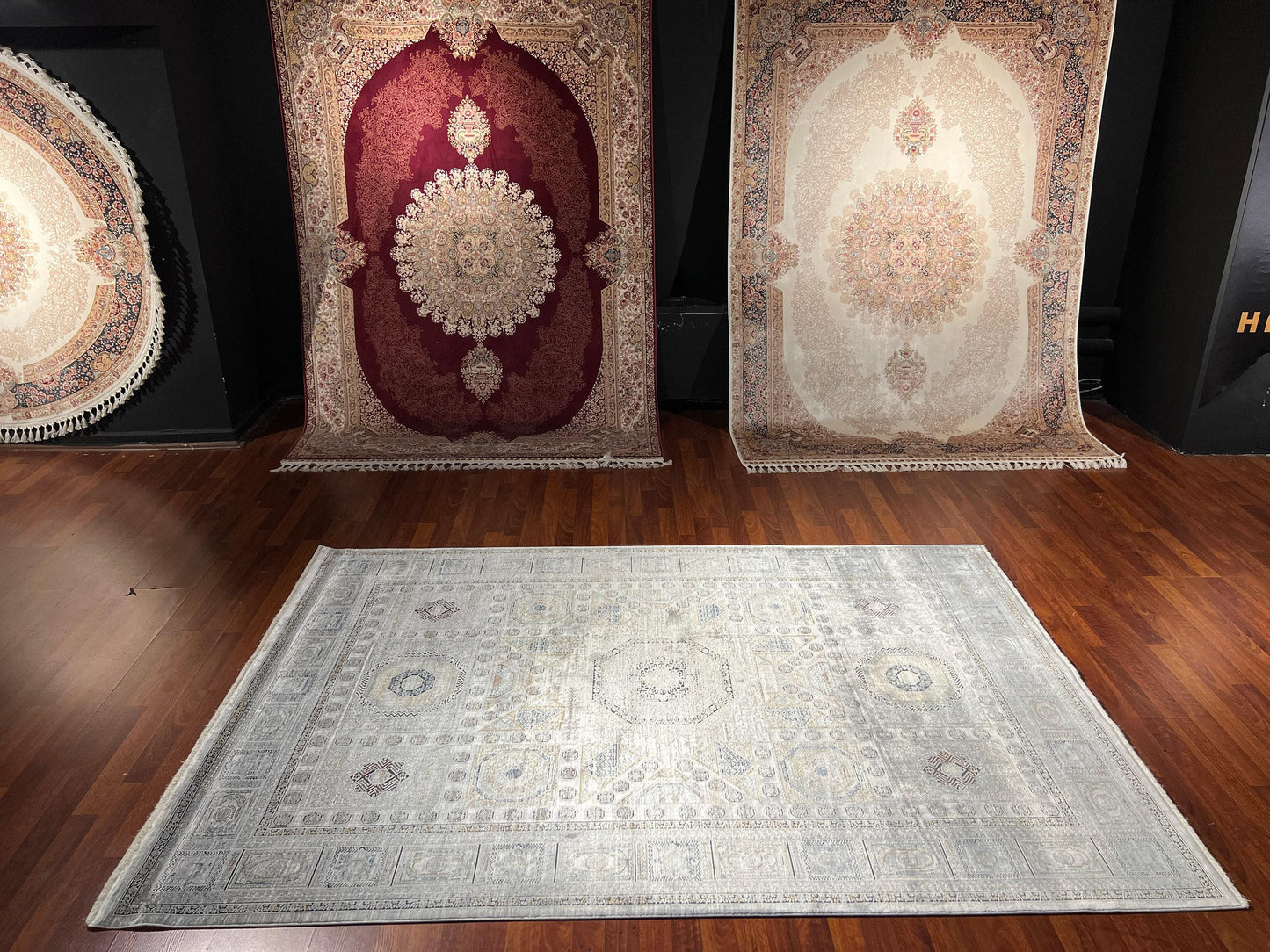 5x8 Area Rug, Turkish Area Rug 5x8, Beige Gray Rug, Modern Geometric Rug