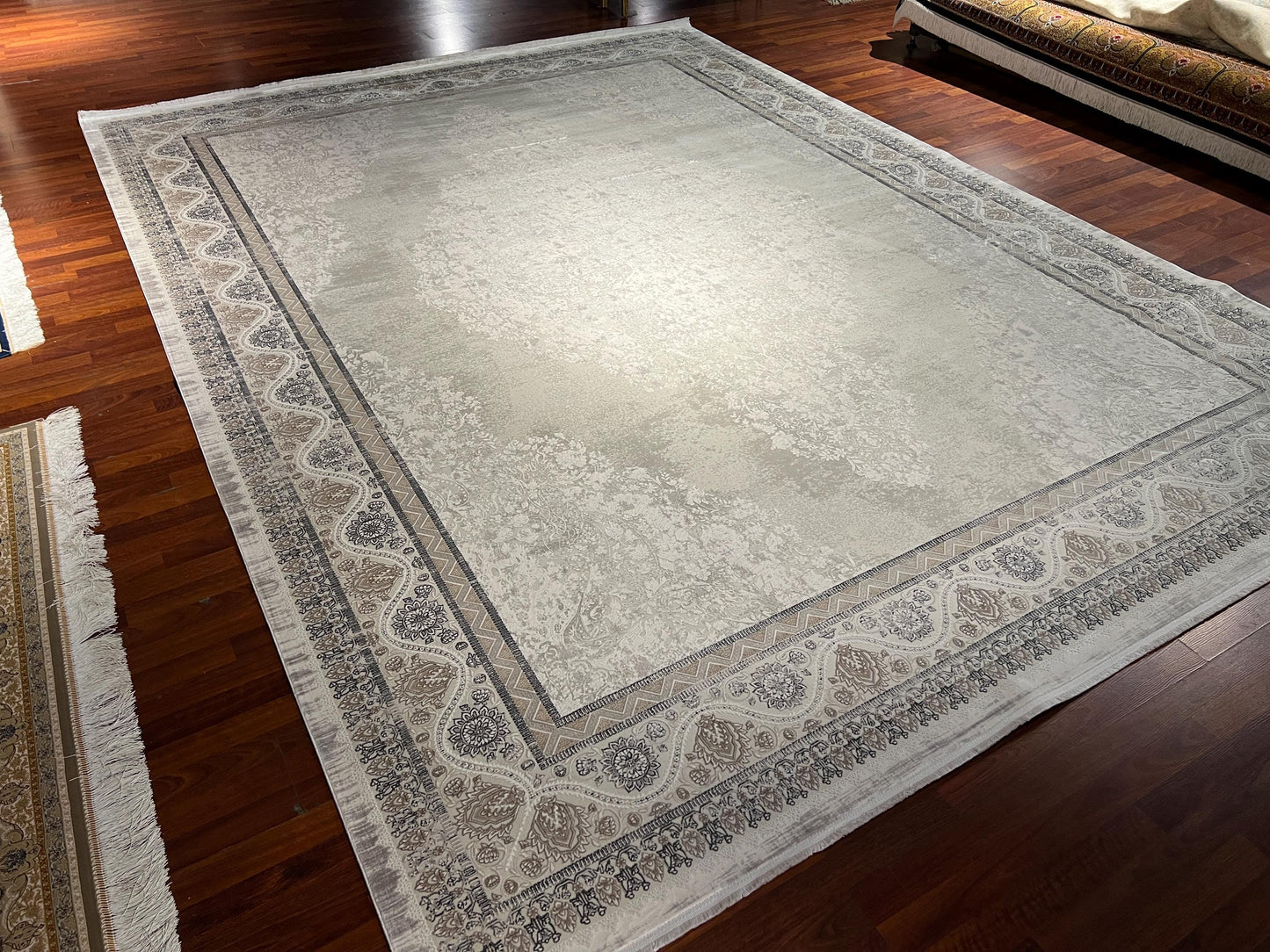 10x13 Oversized Classic Rug, Neutral Living Room Carpet, Luxury Turkish Area Rug