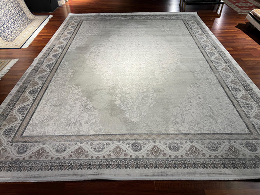 10x13 Oversized Classic Rug, Neutral Living Room Carpet, Luxury Turkish Area Rug