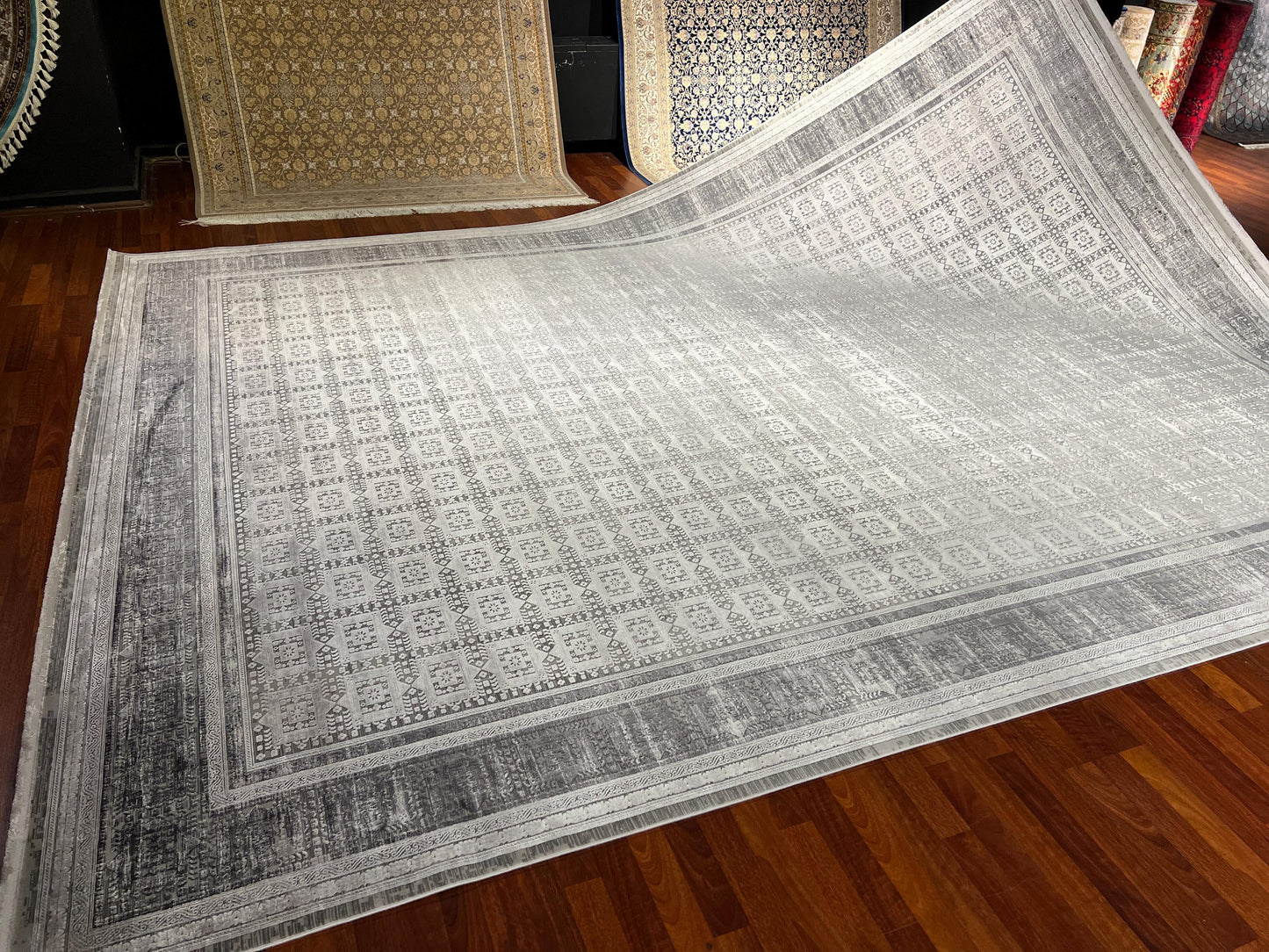 10x13 Beige Modern Rug, Oversized Neutral Carpet, Luxury Living Room Area Rug