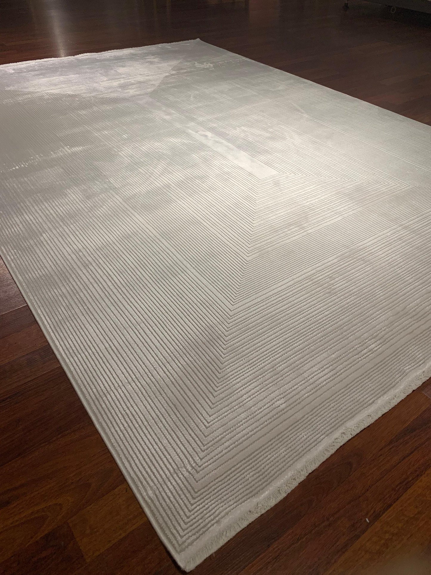 5x8 Modern Rug, Light Gray Geometric Lines, Minimal Turkish Area Rug, Office Living Room