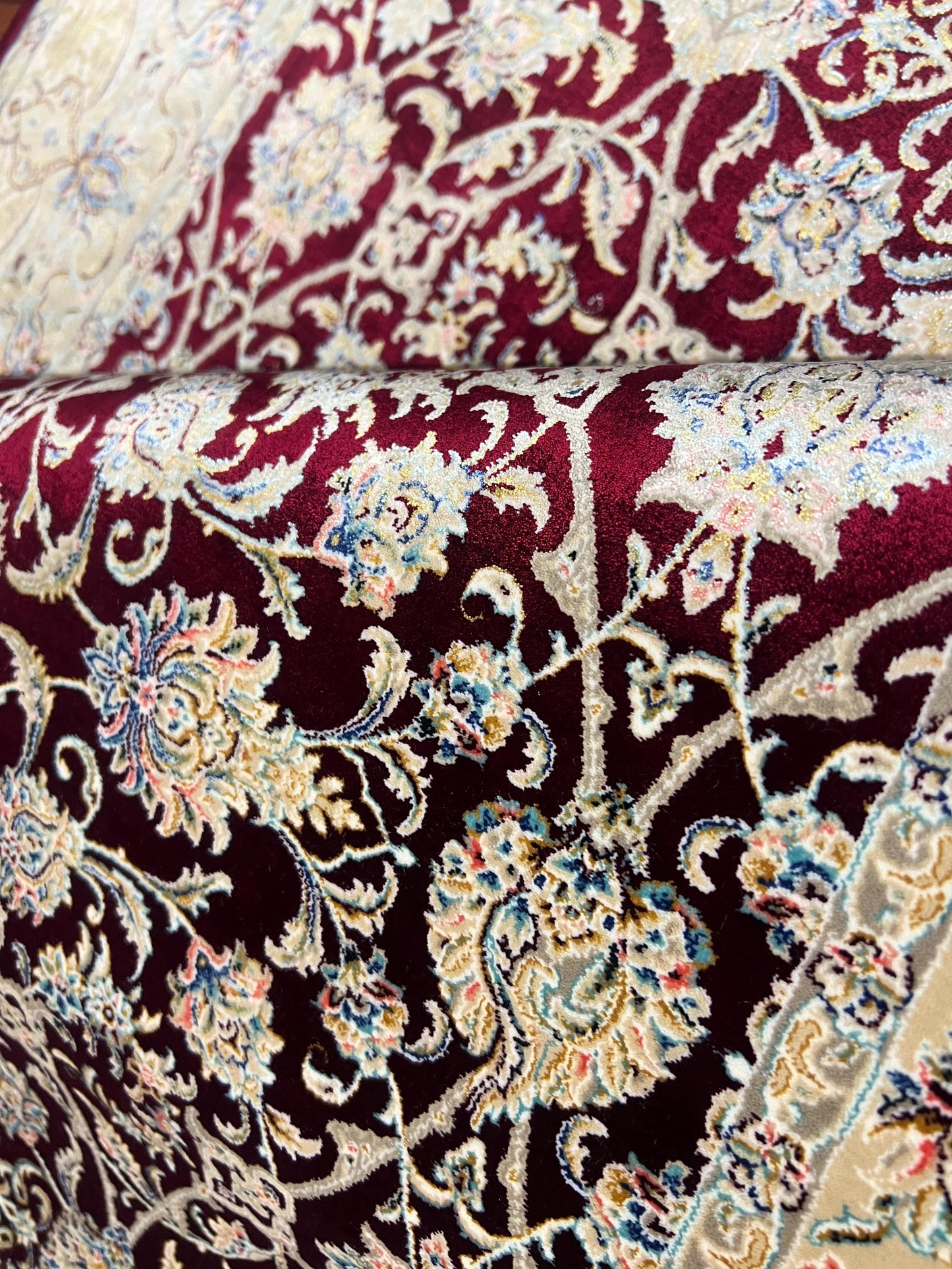 Red Floral Silk Rug, 3x5 Area Rug, Hallway Runner Rug, Turkish Rug