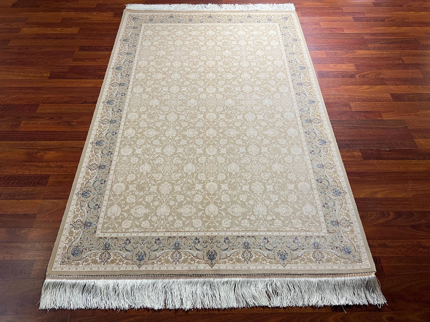 Beige Gold Medallion Rug, 4x6 Area Rug, Living Room Rug, Classic Luxury Rug, Turkish Decor Rug, Elegant Silk Rug