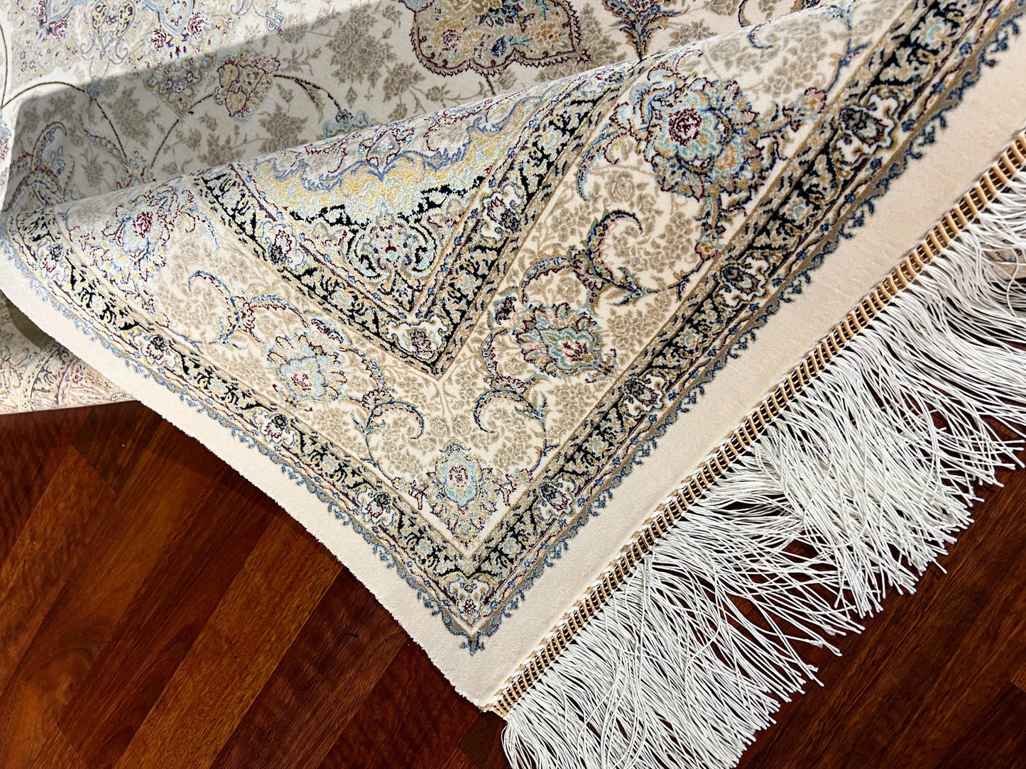 4x6 Medallion Silk Runner Rug, Beige Gold Rug, Hallway Rug, Bedroom Runner, Turkish Silk Rug, Luxury Decor Rug