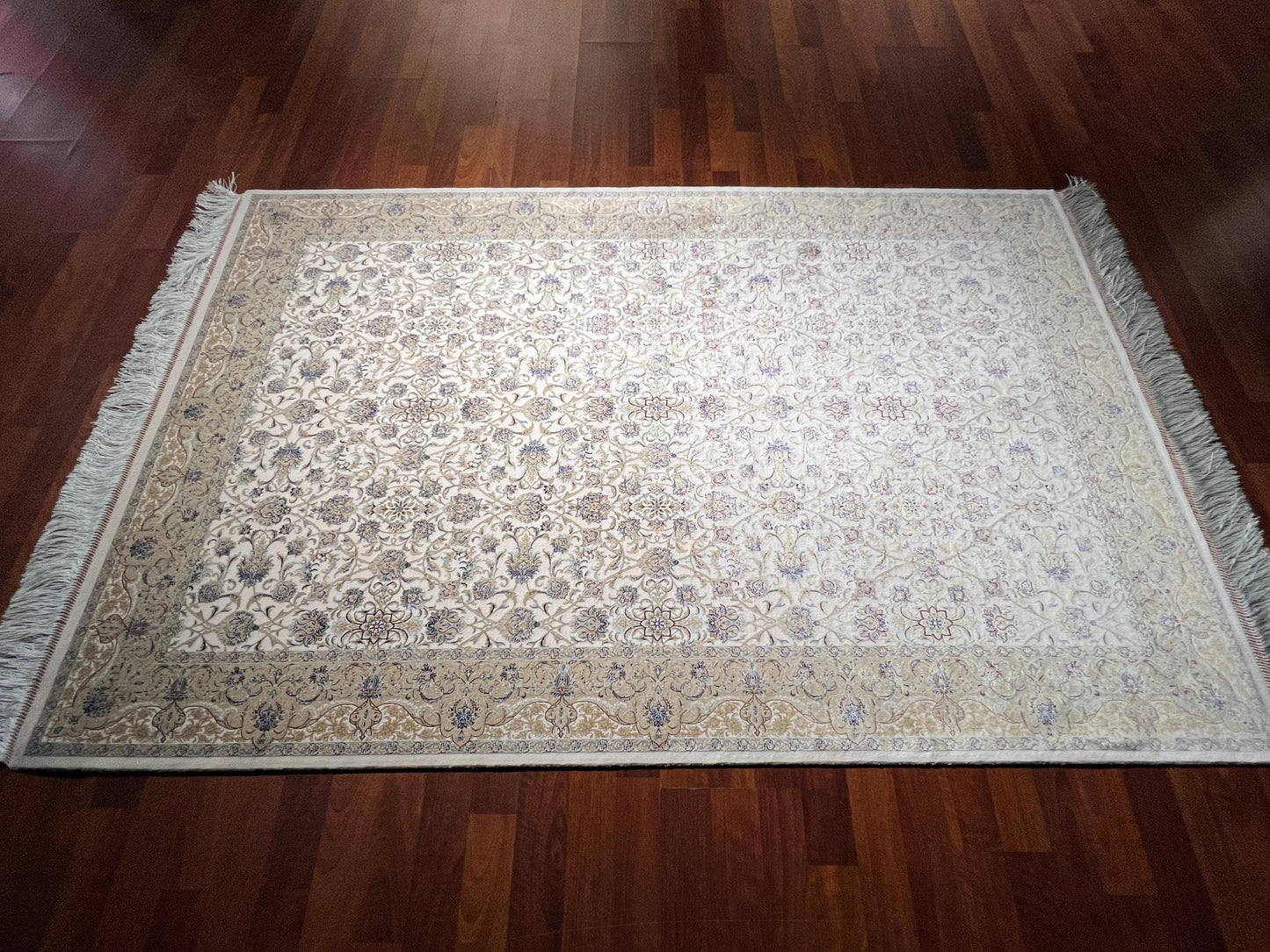 Gold Medallion Silk Rug, 4x6 Area Rug, Living Room Rug, Classic Luxury Rug, Turkish Decor Rug, Elegant Medallion Rug