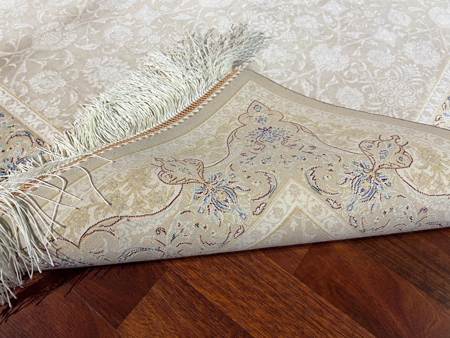 Beige Gold Medallion Rug, 4x6 Area Rug, Living Room Rug, Classic Luxury Rug, Turkish Decor Rug, Elegant Silk Rug