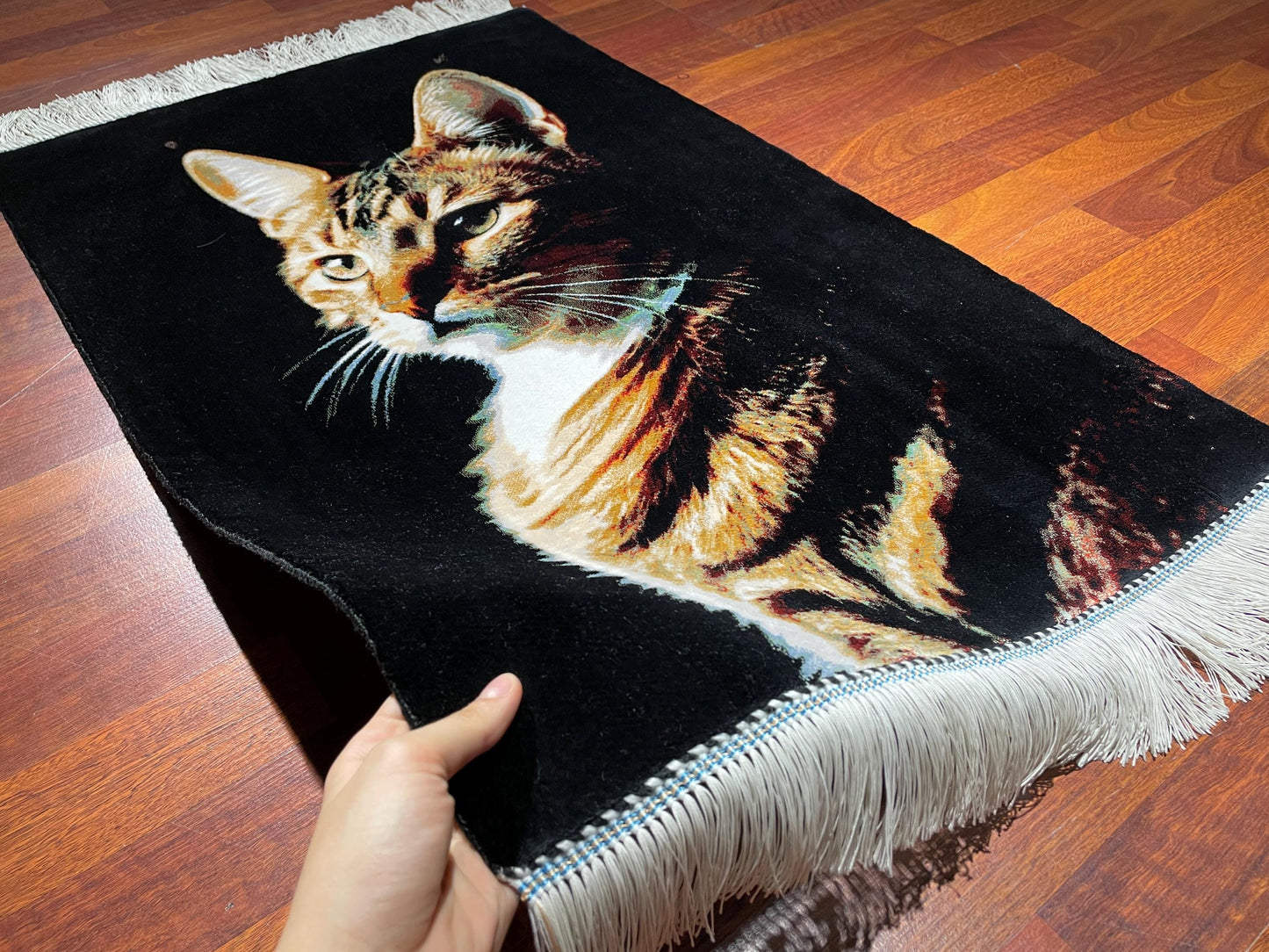2x3 Cat Tapestry Rug, Modal Silk Wall Hanging Rug, Cat Lover Gift Rug, Decorative Animal Wall Decor Carpet