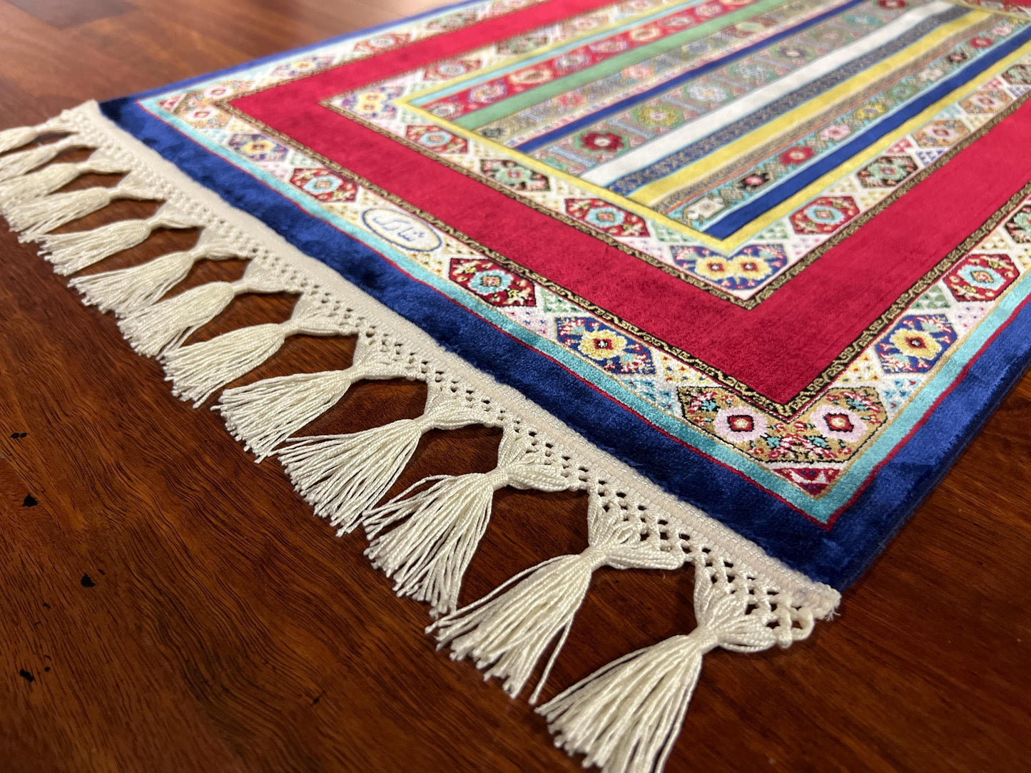 2x3 Mini Silk Rug, Colorful Striped Accent Rug, Traditional Small Decorative Rug, Housewarming Gift Rug