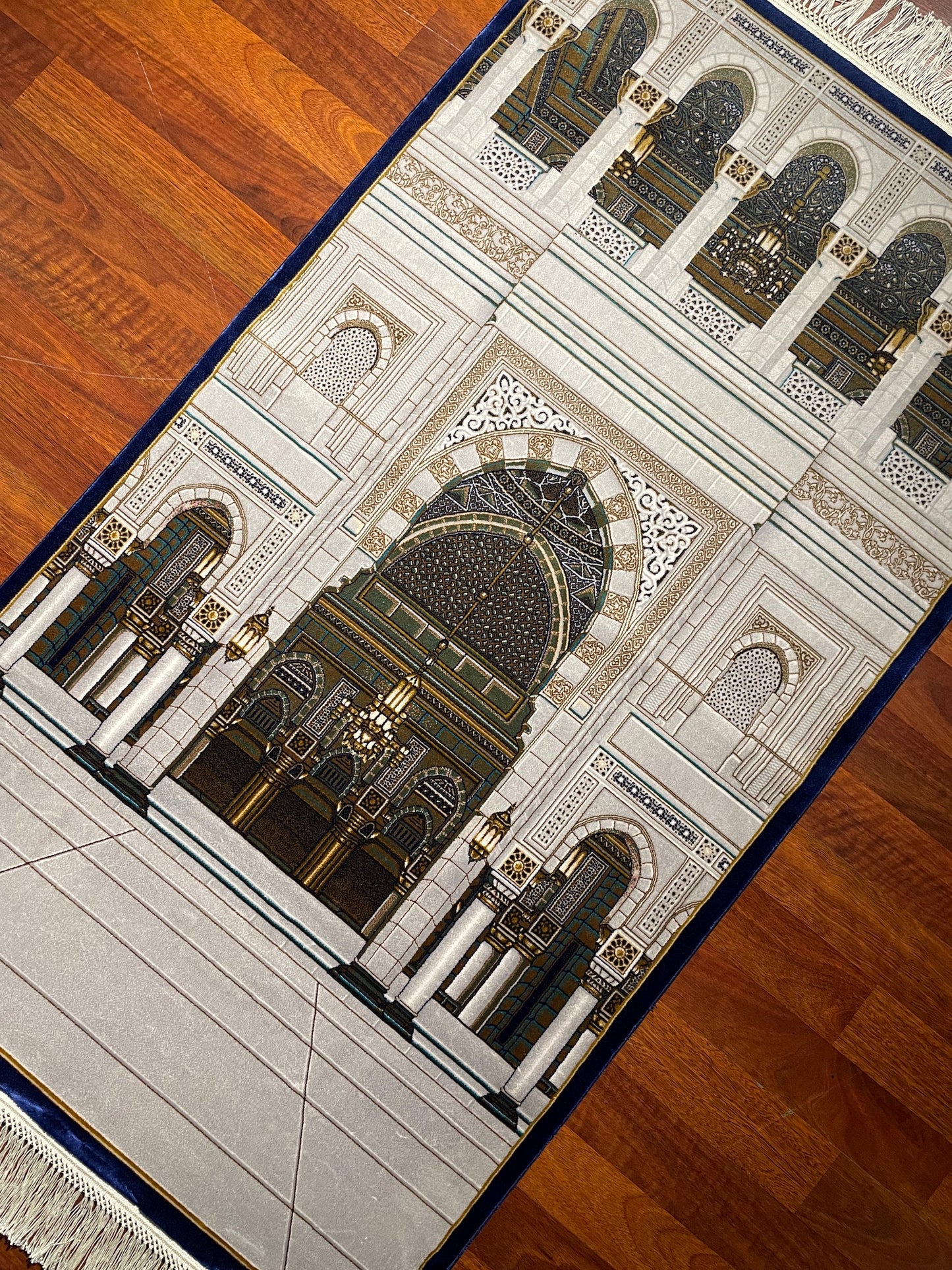 Modal Silk Sajjadah Prayer Rug, Mosque Design Prayer Mat, 150 Combs Islamic Rug, Luxury Muslim Gift Rug
