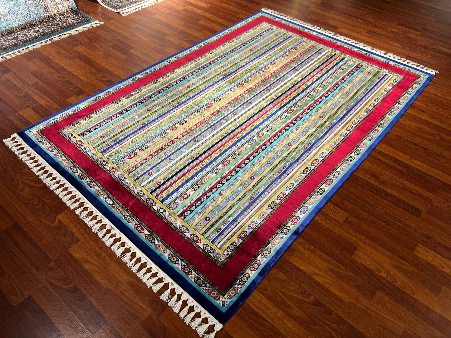 5x8 Traditional Modal Silk Rug, Luxury Living Room Area Rug, Elegant Decorative Silk Carpet