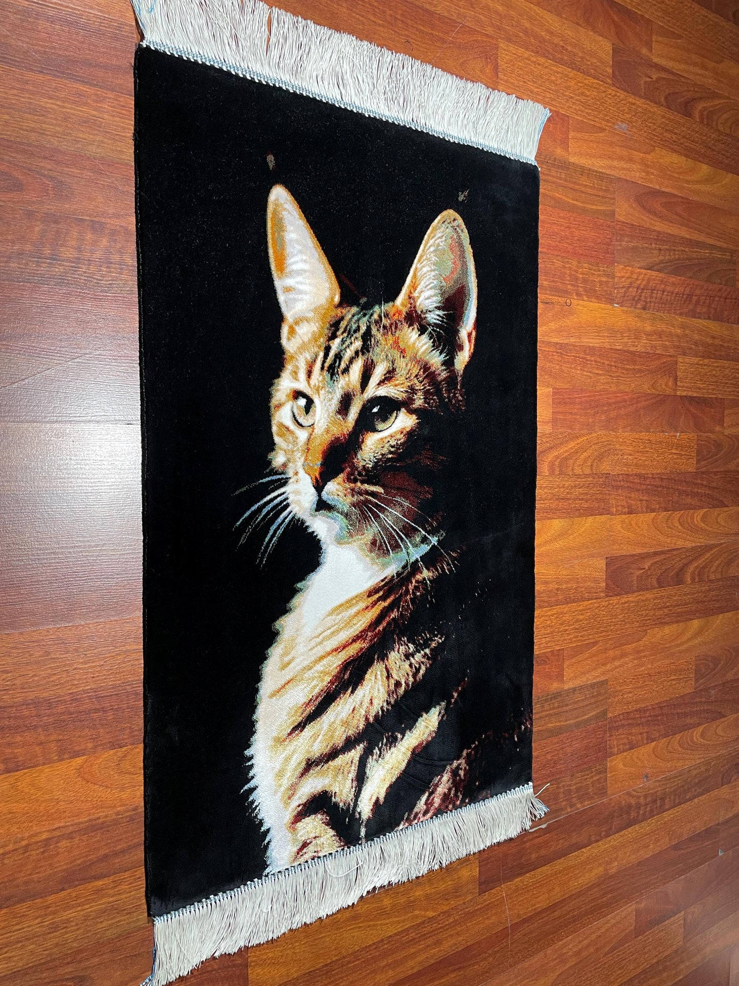 2x3 Cat Tapestry Rug, Modal Silk Wall Hanging Rug, Cat Lover Gift Rug, Decorative Animal Wall Decor Carpet