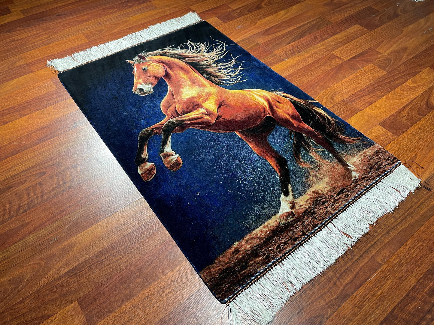 2x3 Horse Tapestry Rug, Modal Silk Wall Hanging Rug, Horse Lover Gift Rug, Decorative Animal Wall Decor Carpet