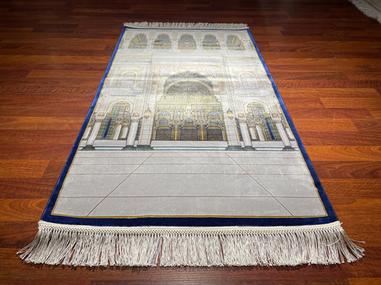 Modal Silk Sajjadah Prayer Rug, Mosque Design Prayer Mat, 150 Combs Islamic Rug, Luxury Muslim Gift Rug