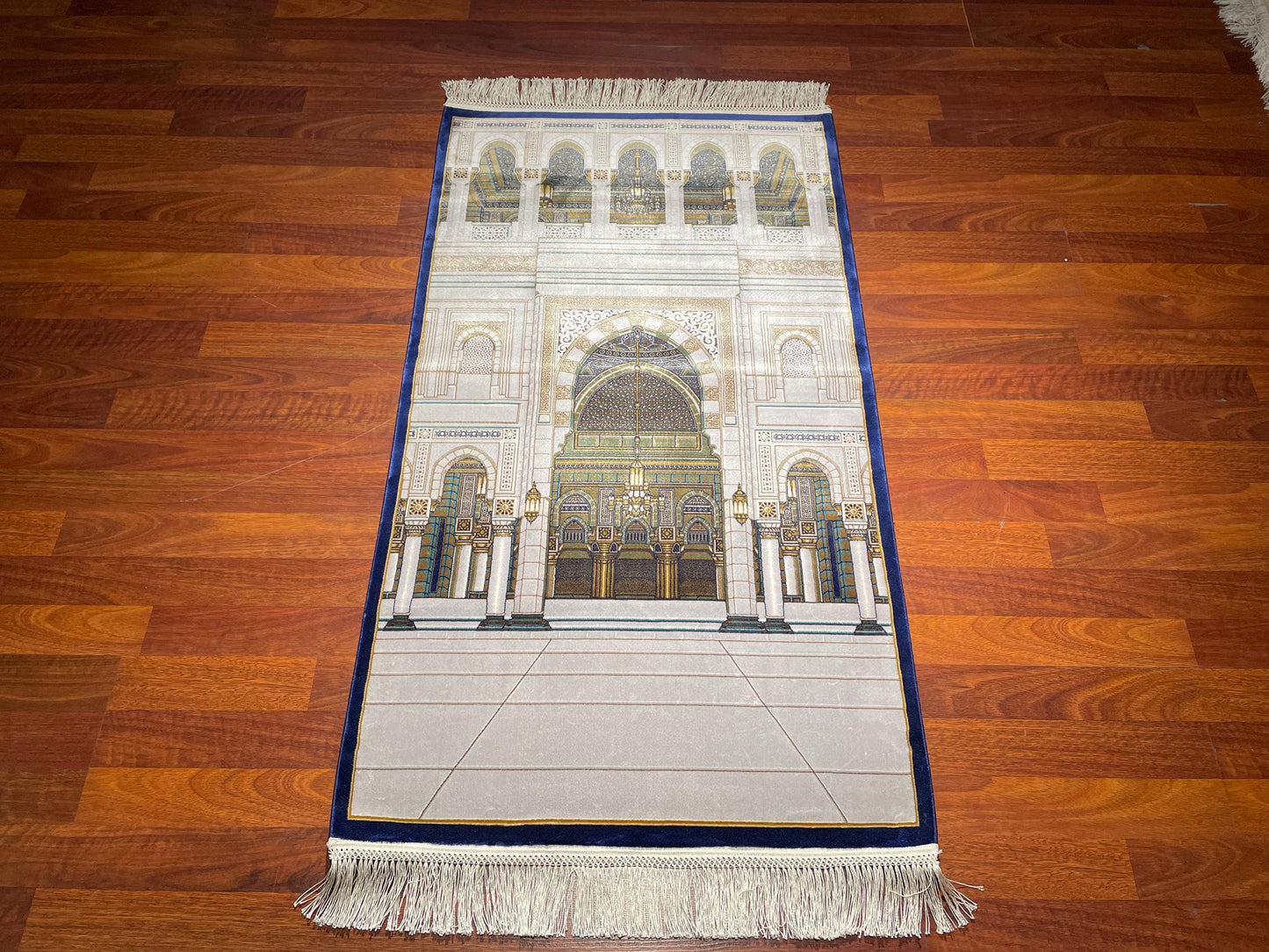 Modal Silk Sajjadah Prayer Rug, Mosque Design Prayer Mat, 150 Combs Islamic Rug, Luxury Muslim Gift Rug